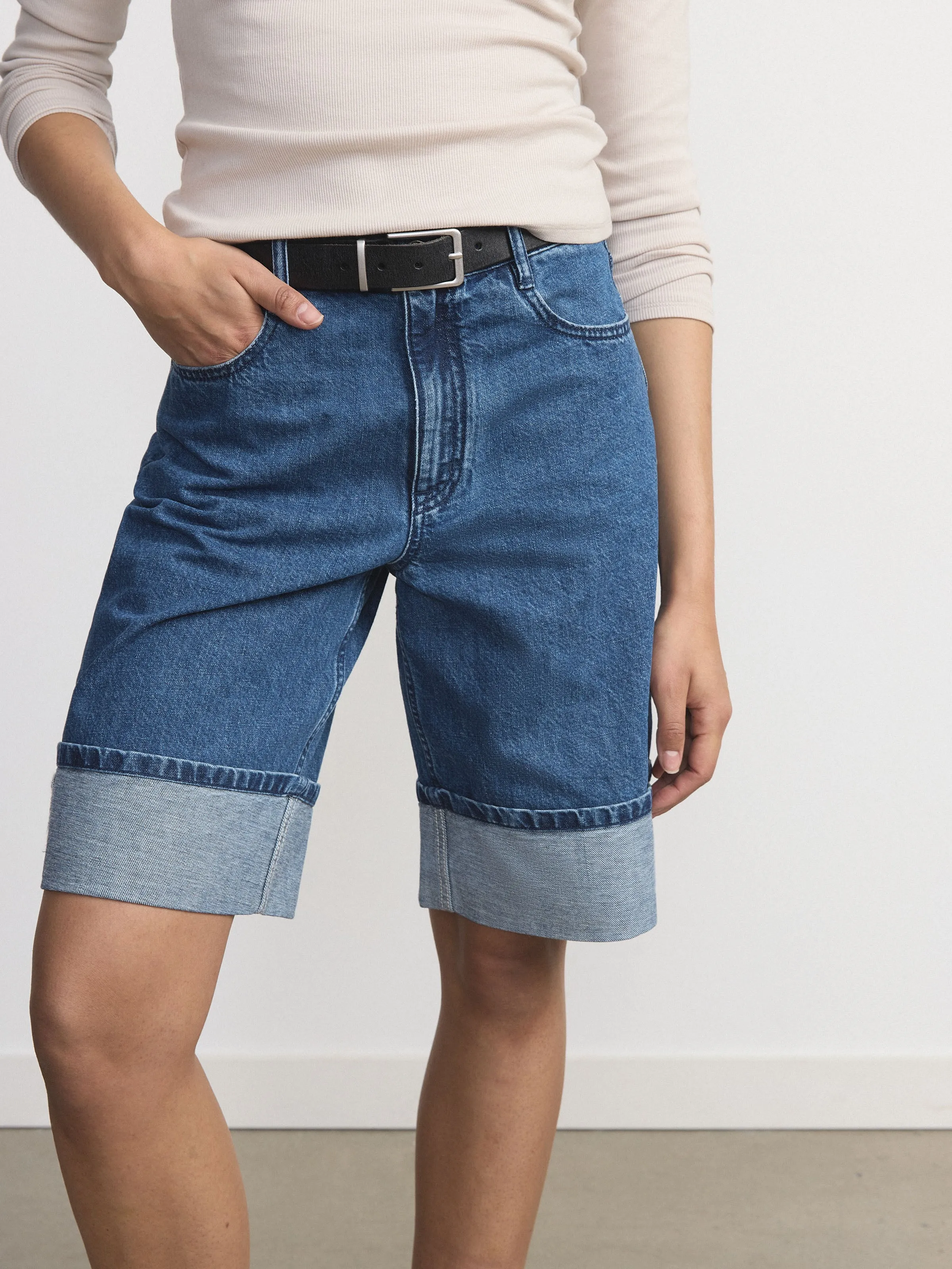 The Whitney Long Bermuda Short in Medium Blue sold by Frank & Oak product image thumbnail 2