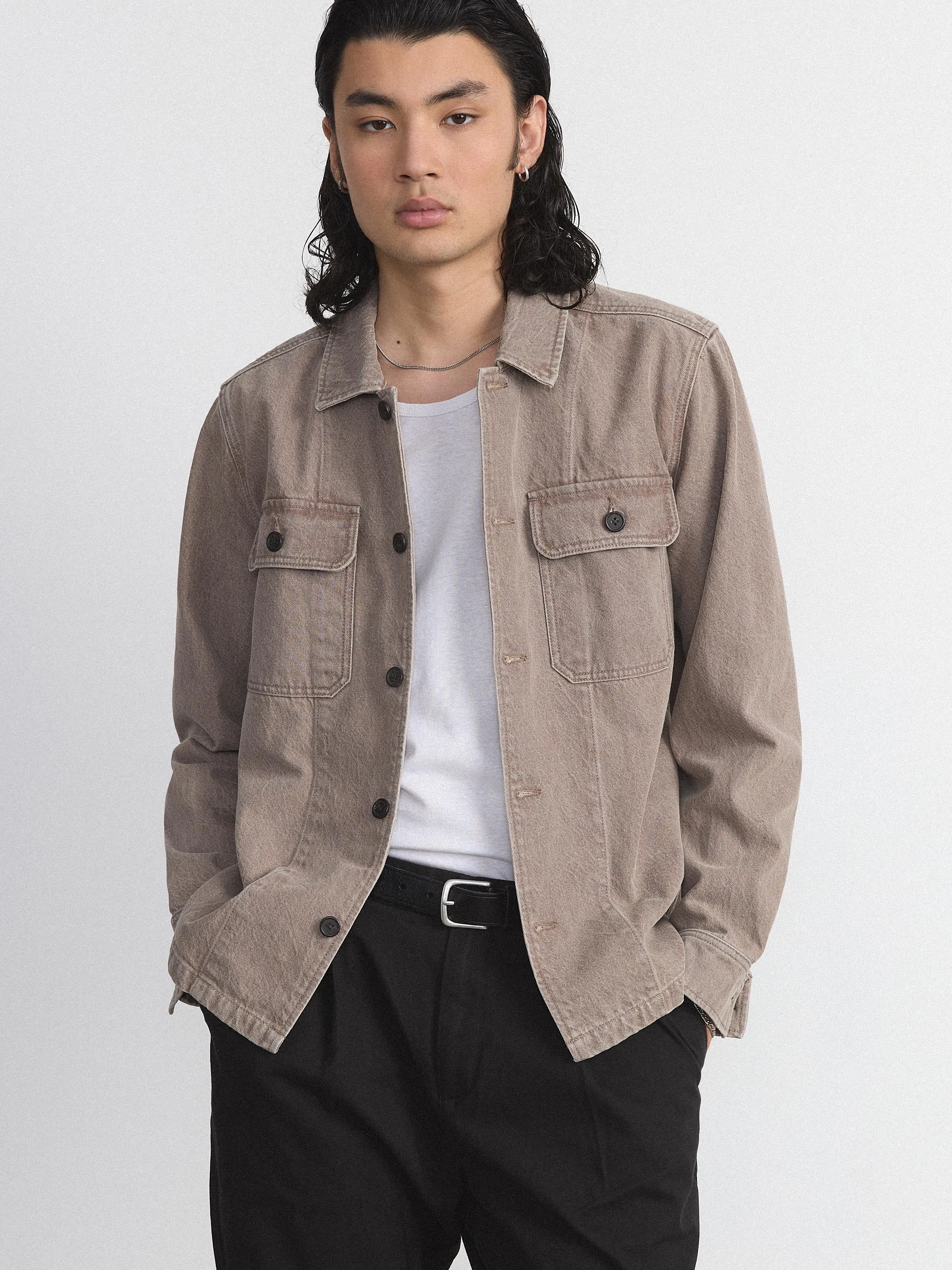 The Natural Dye Overshirt in Earthy Brown sold by Frank & Oak product image thumbnail 2