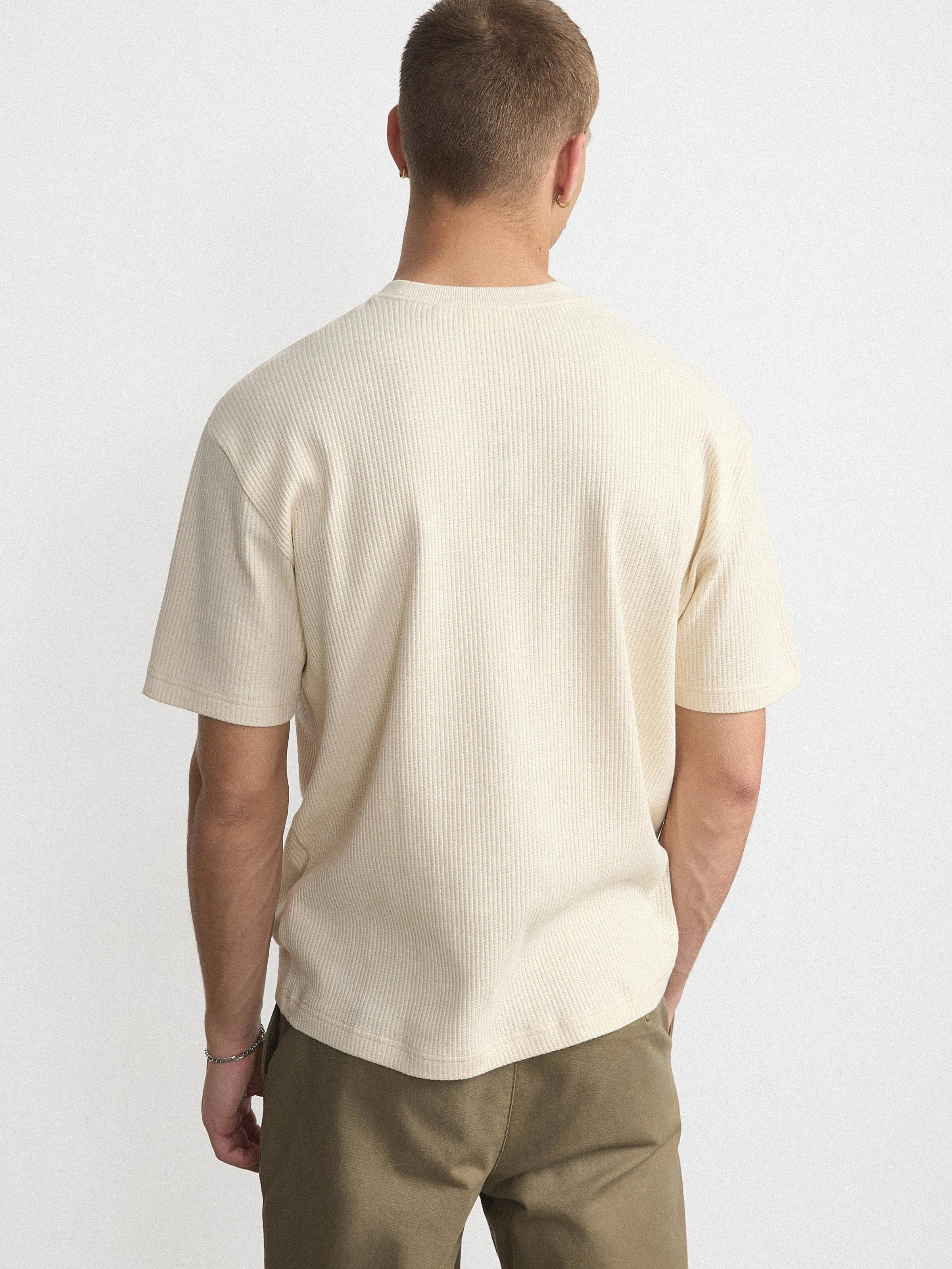 The Loose Waffle T-Shirt in Oatmeal sold by Frank & Oak product image thumbnail 3