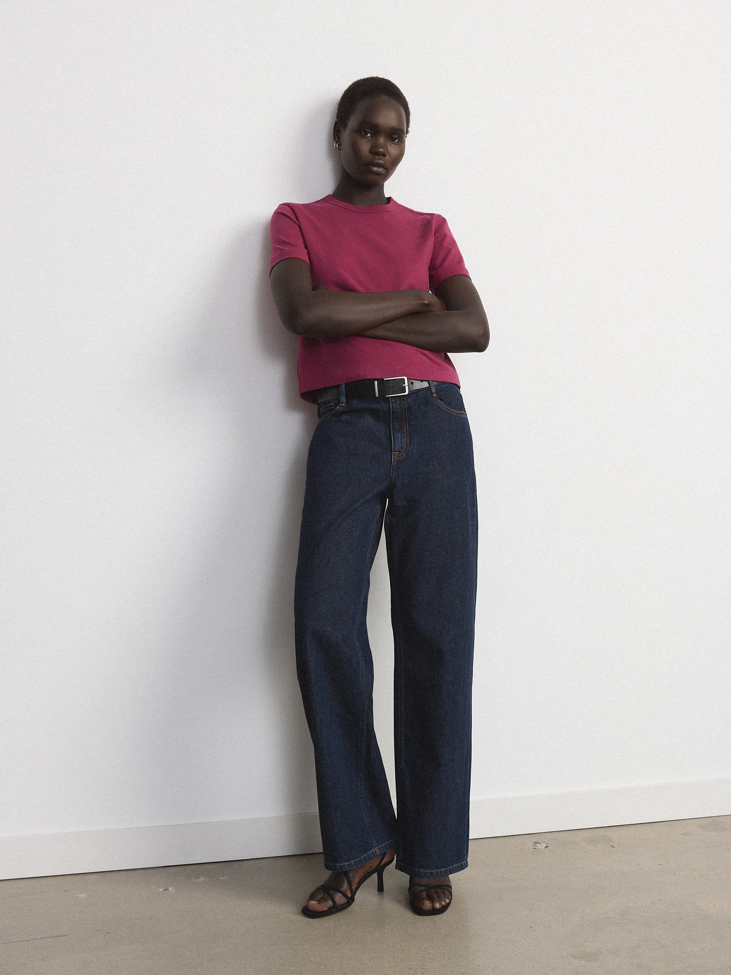 The Cropped T-Shirt in Raspberry sold by Frank & Oak product image thumbnail 2