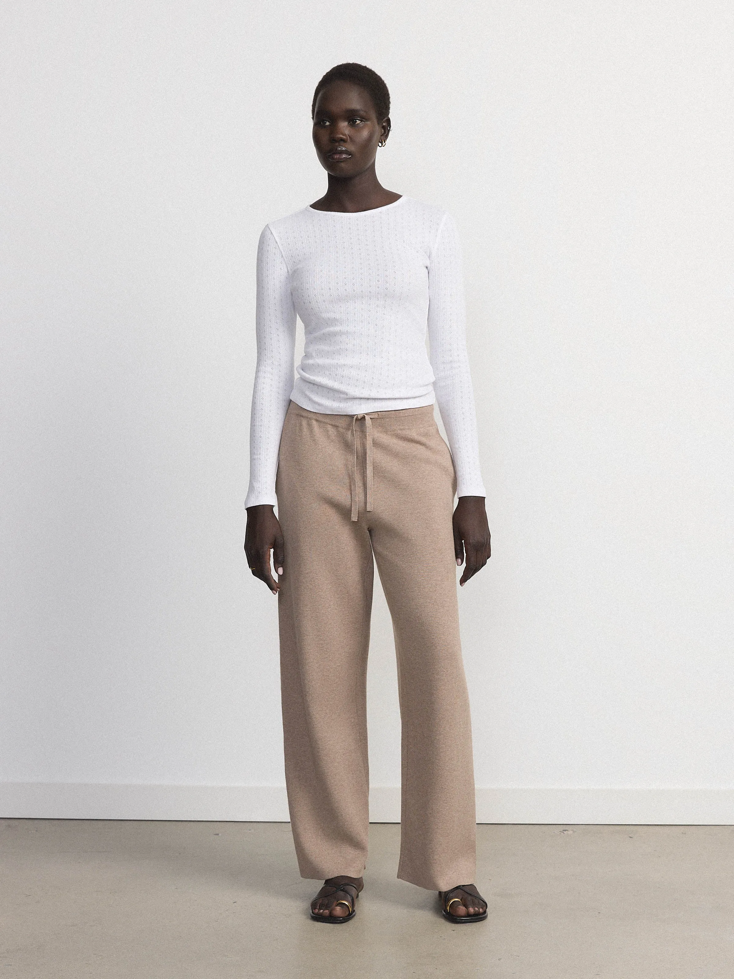 The Long Sleeve Pointelle Top in White sold by Frank & Oak product image thumbnail 2