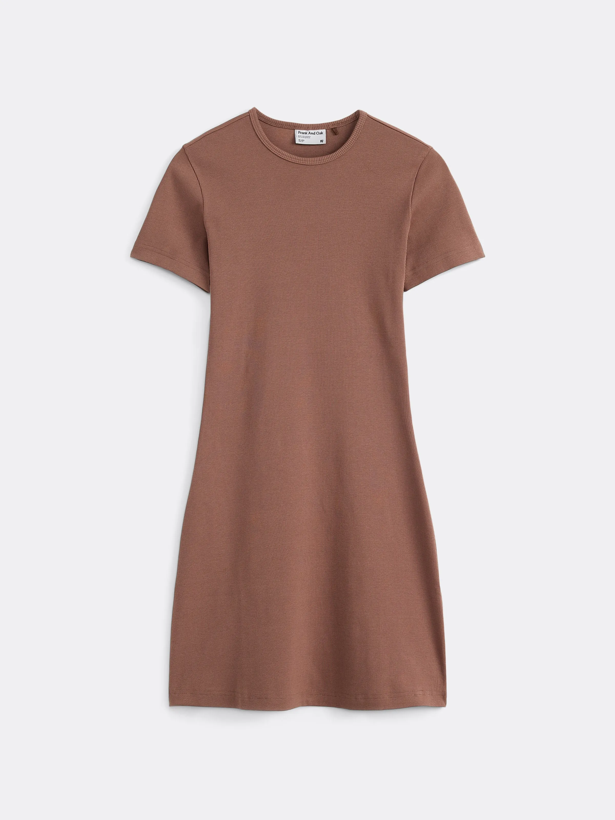 The Ribbed T-Shirt Dress in Café au lait sold by Frank & Oak product image thumbnail 4
