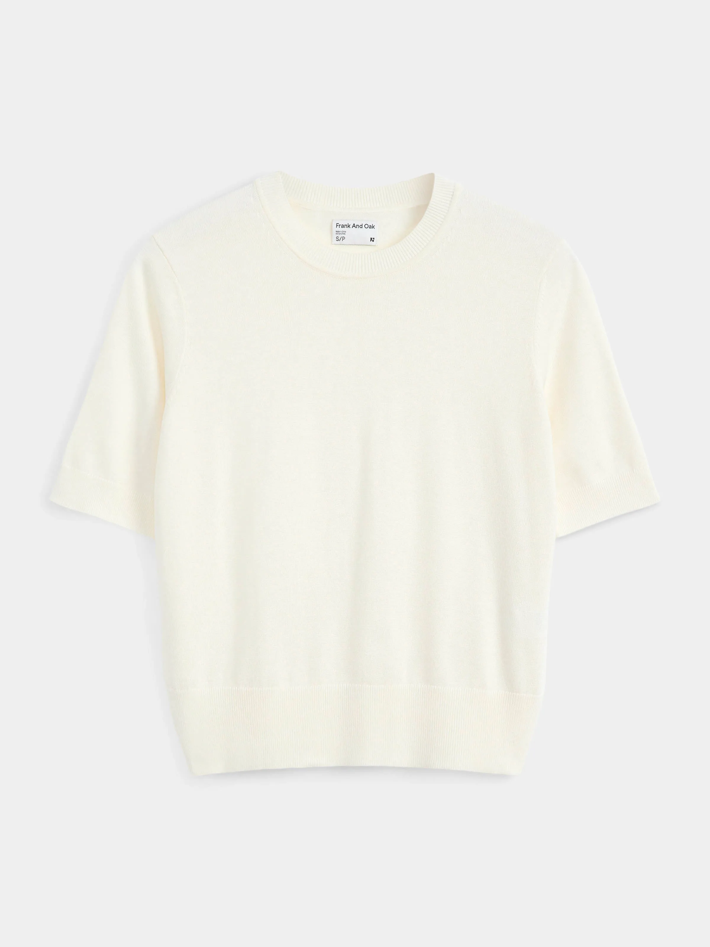 The Short Sleeve Sweater in Cream sold by Frank & Oak product image thumbnail 4