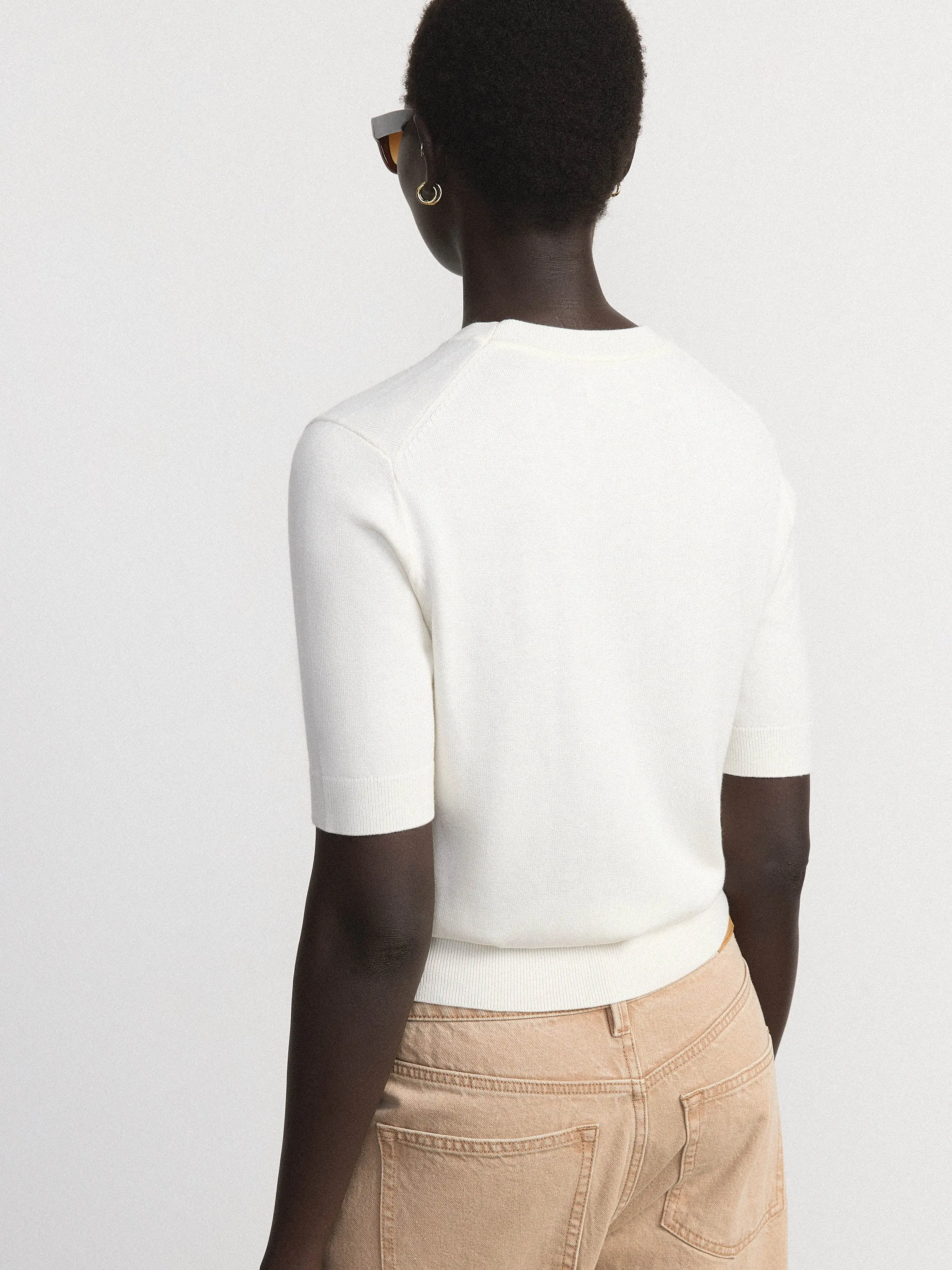 The Short Sleeve Sweater in Cream sold by Frank & Oak product image thumbnail 2