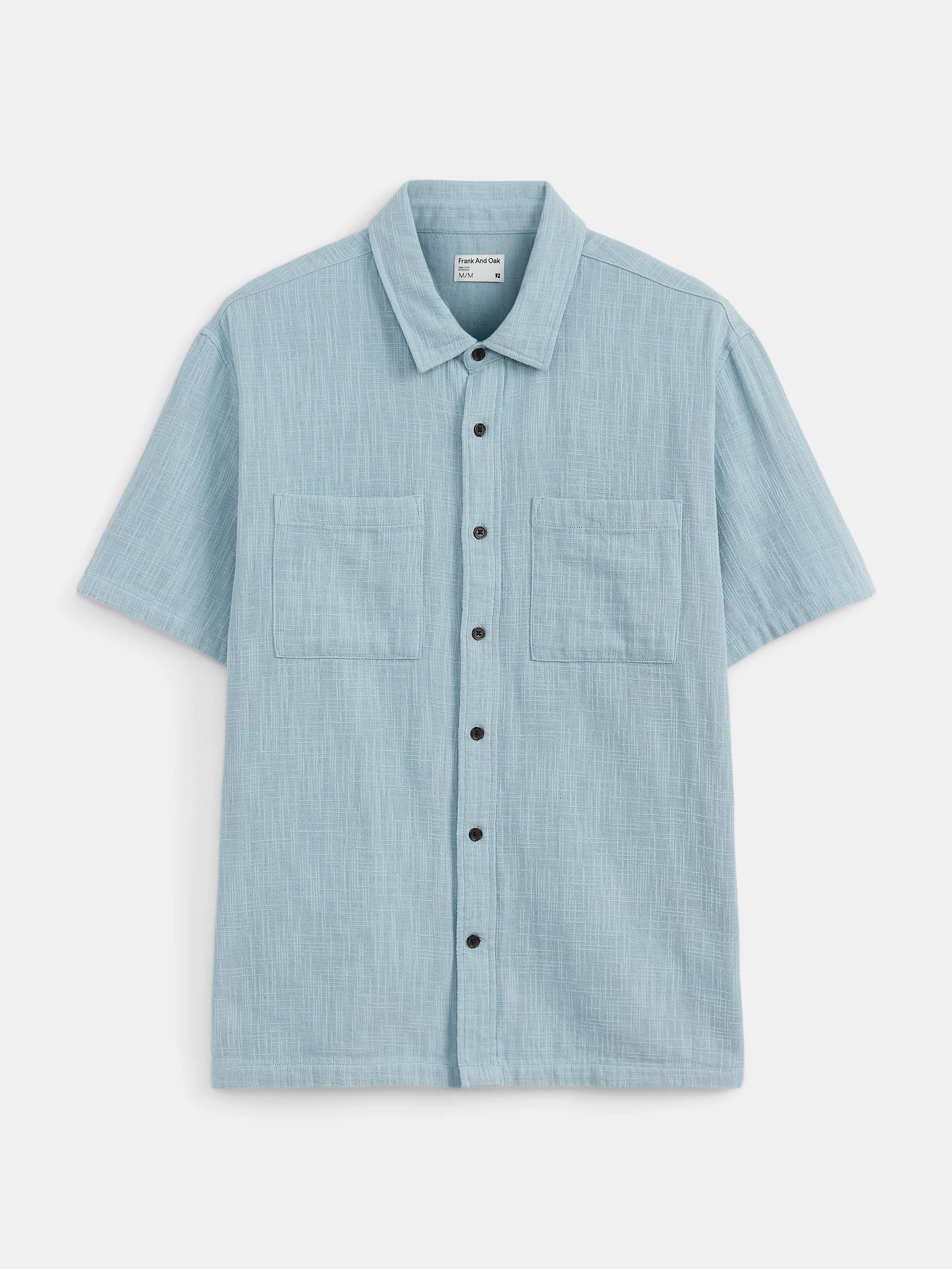 The Double Cloth Shirt in Muted Blue sold by Frank & Oak