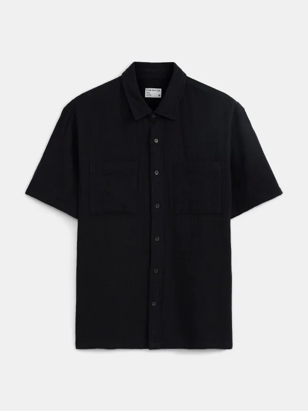The Double Cloth Shirt in Black sold by Frank & Oak