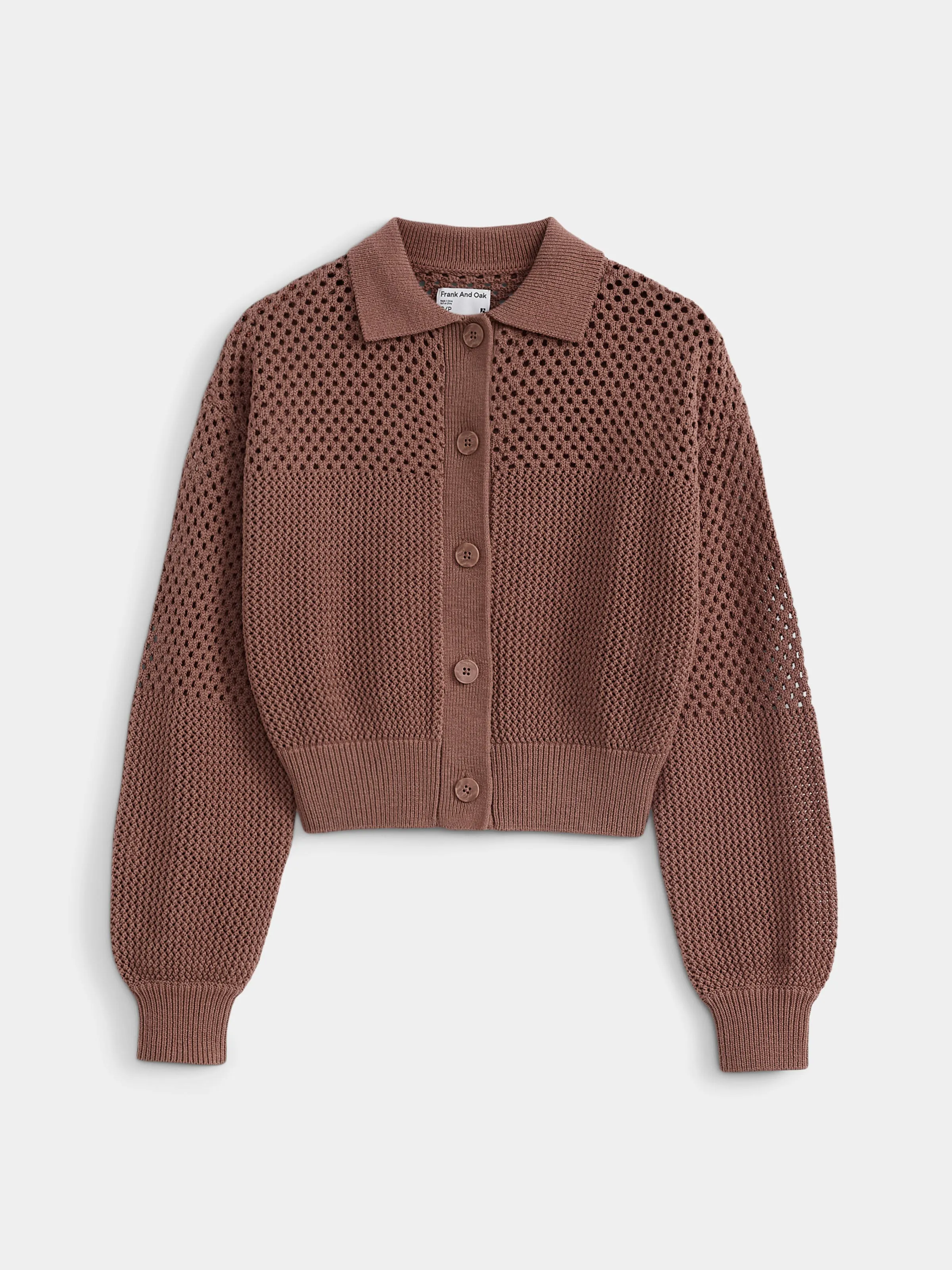 The Openwork Cardigan in Café au lait sold by Frank & Oak product image thumbnail 2