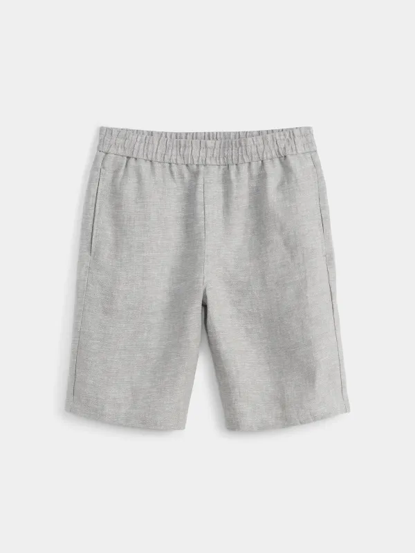 The Joey Linen Short in Grey sold by Frank & Oak
