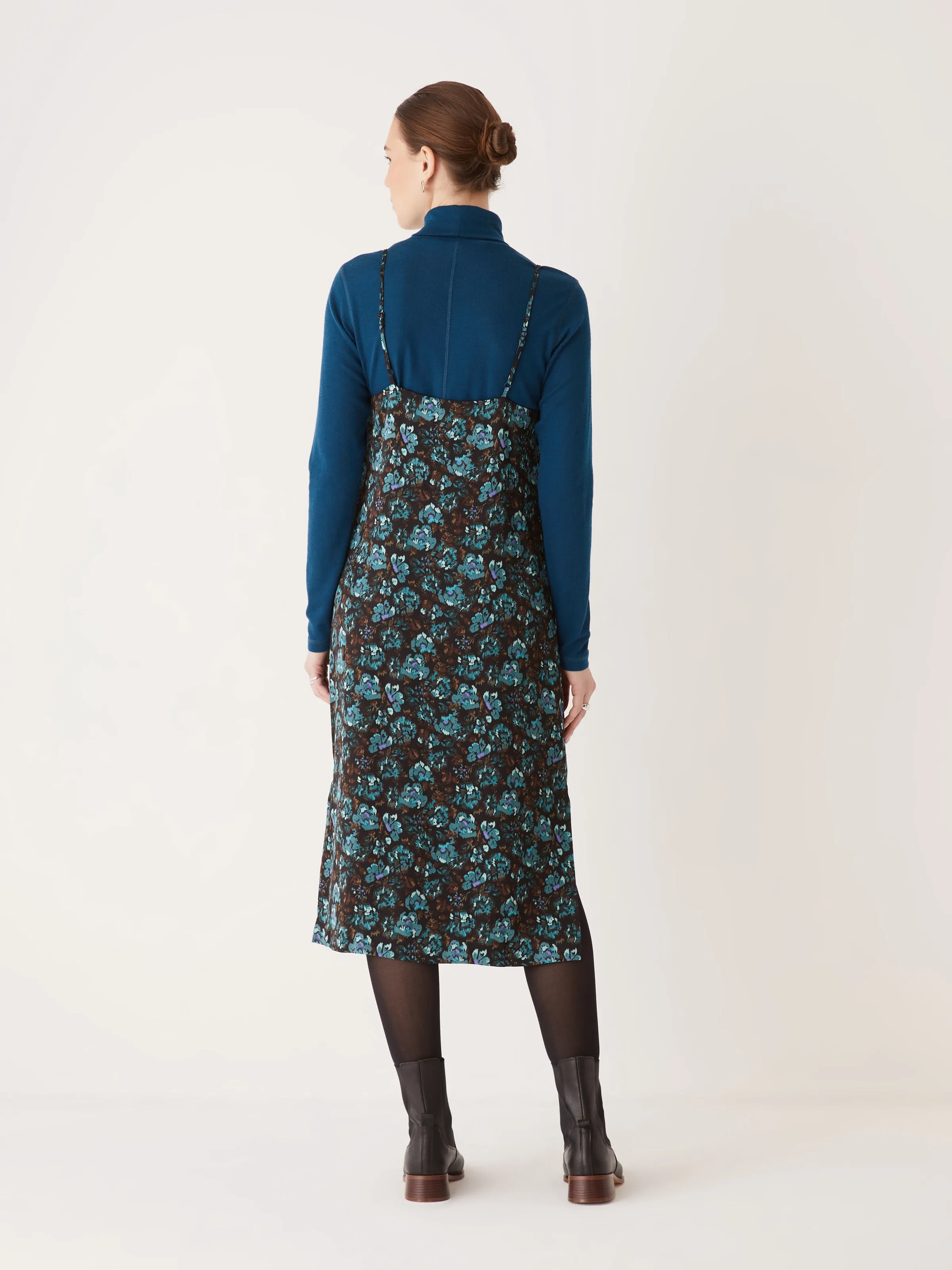 The Satin Slip Dress in Dark Green sold by Frank & Oak product image thumbnail 5