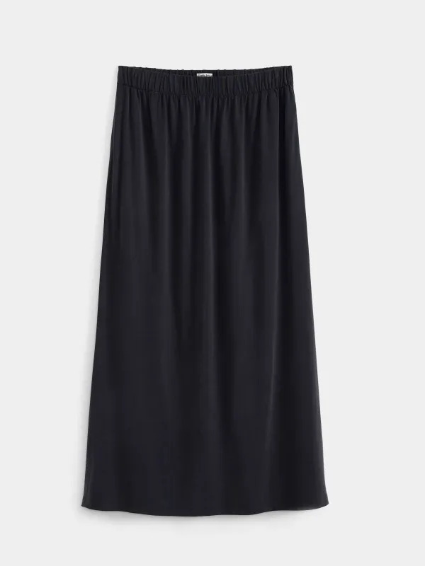The Fluid Midi Skirt in Black sold by Frank & Oak