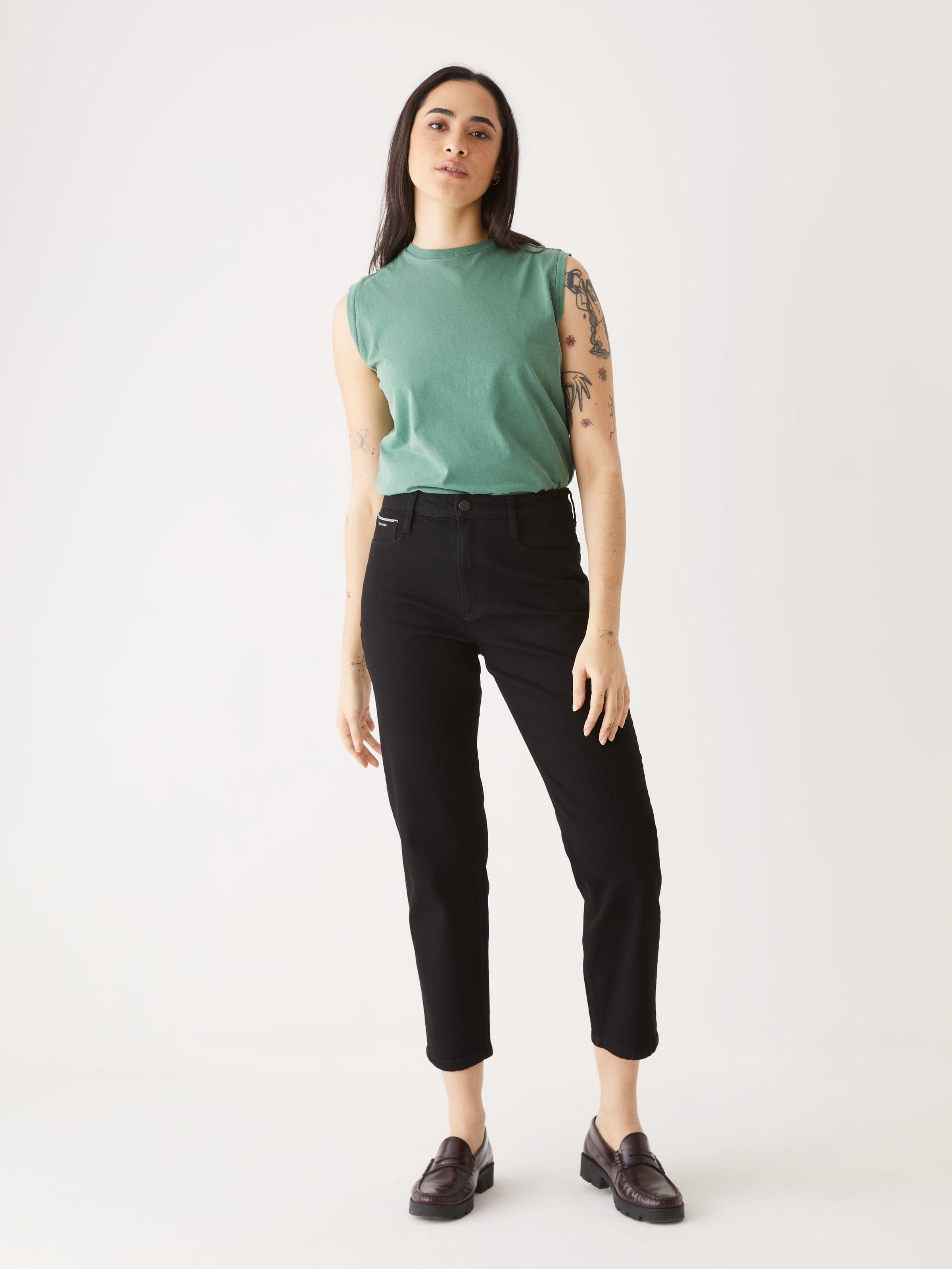 The Selvedge Cyndi Straight Fit Jean in Black sold by Frank & Oak