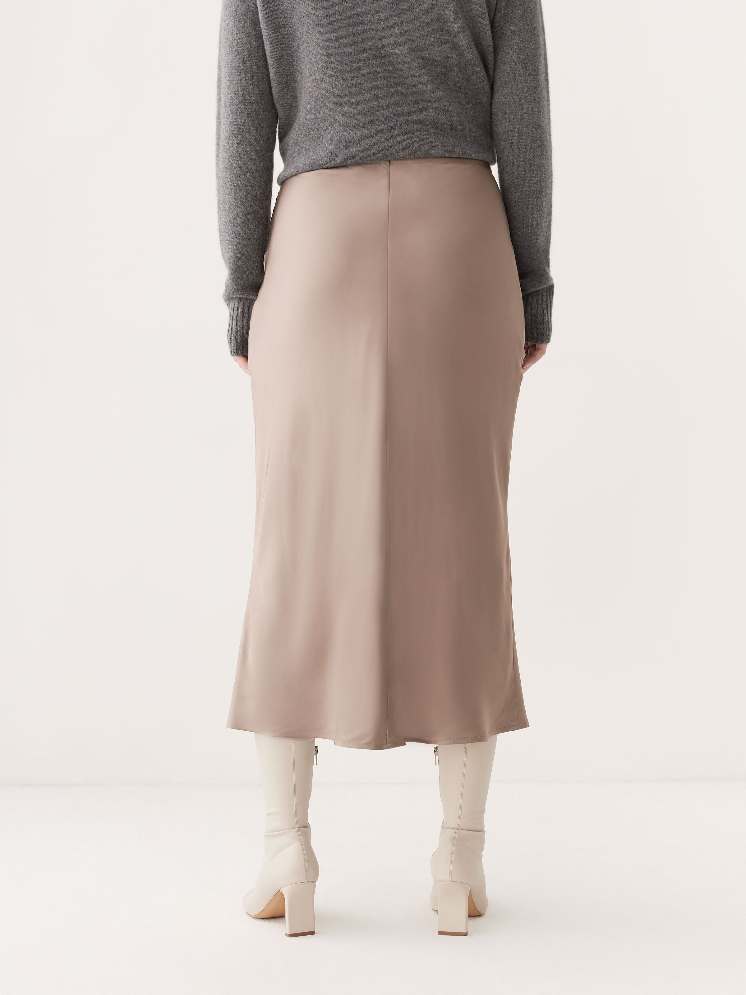 The Satin Midi Skirt in Champagne sold by Frank & Oak product image thumbnail 3