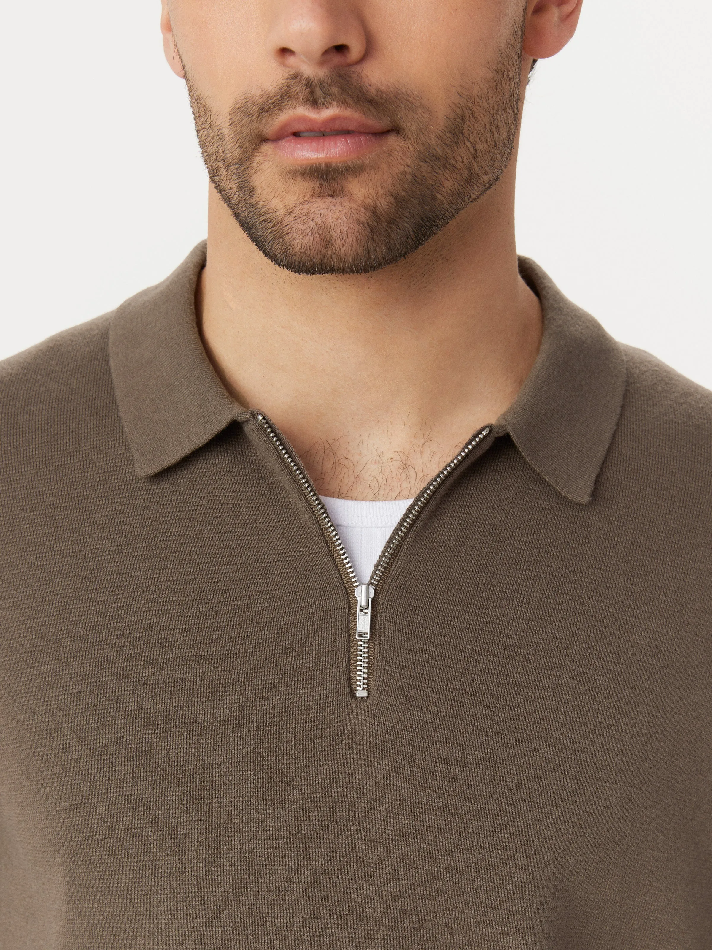 The Long Sleeve Polo Knit in Brown sold by Frank & Oak product image thumbnail 3