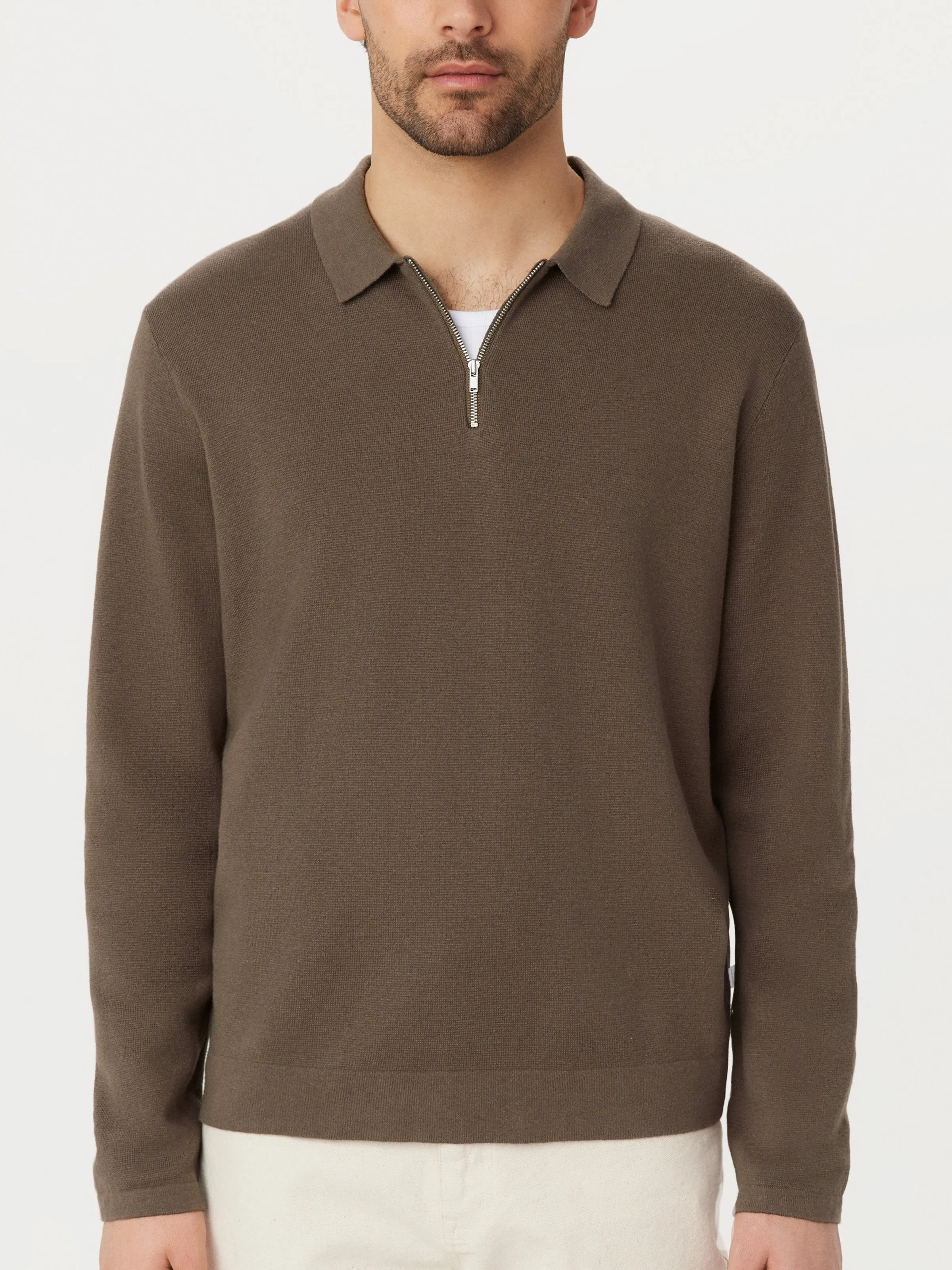 The Long Sleeve Polo Knit in Brown sold by Frank & Oak product image thumbnail 4