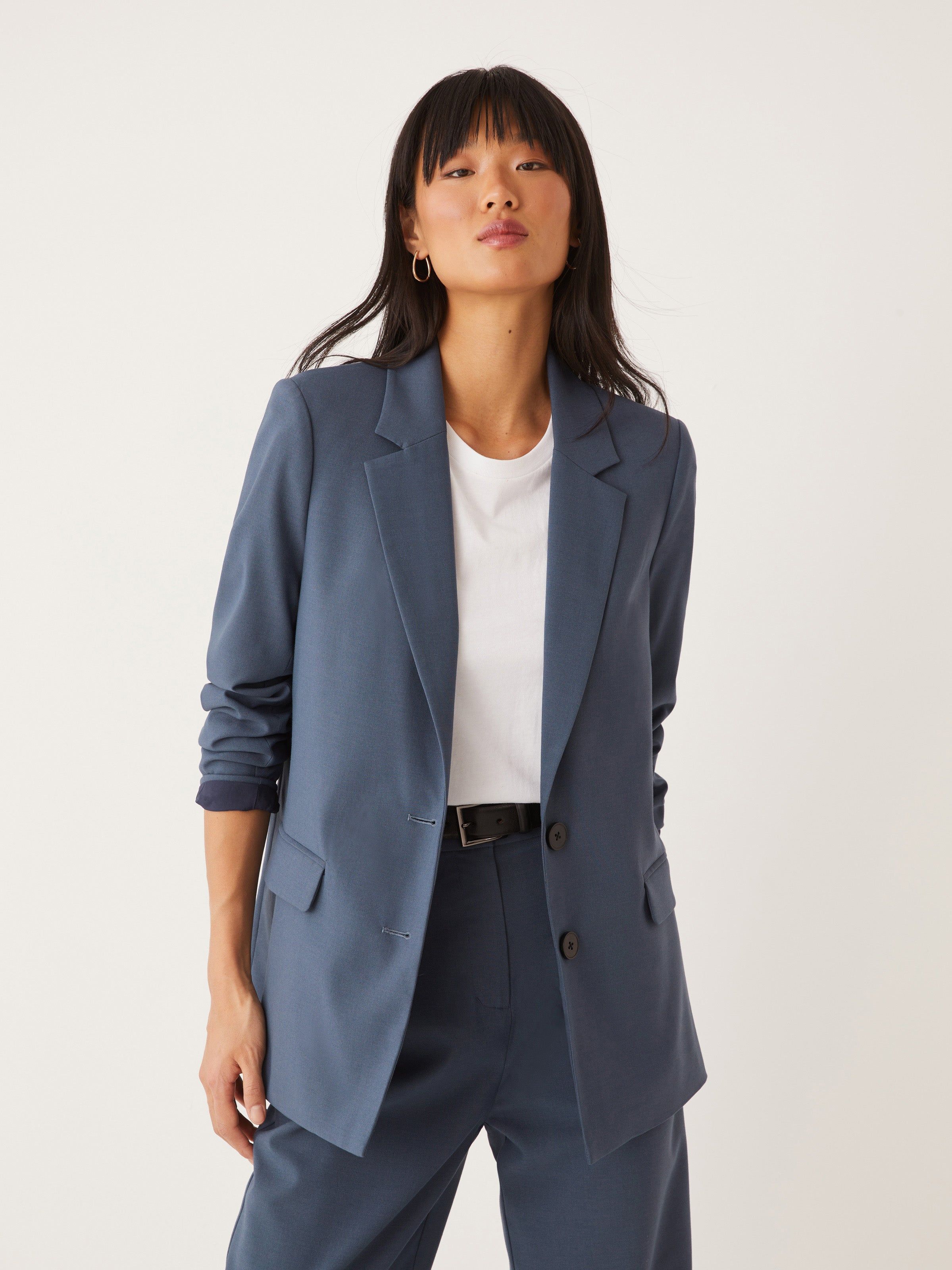 The Classic Blazer in Slate Blue sold by Frank & Oak