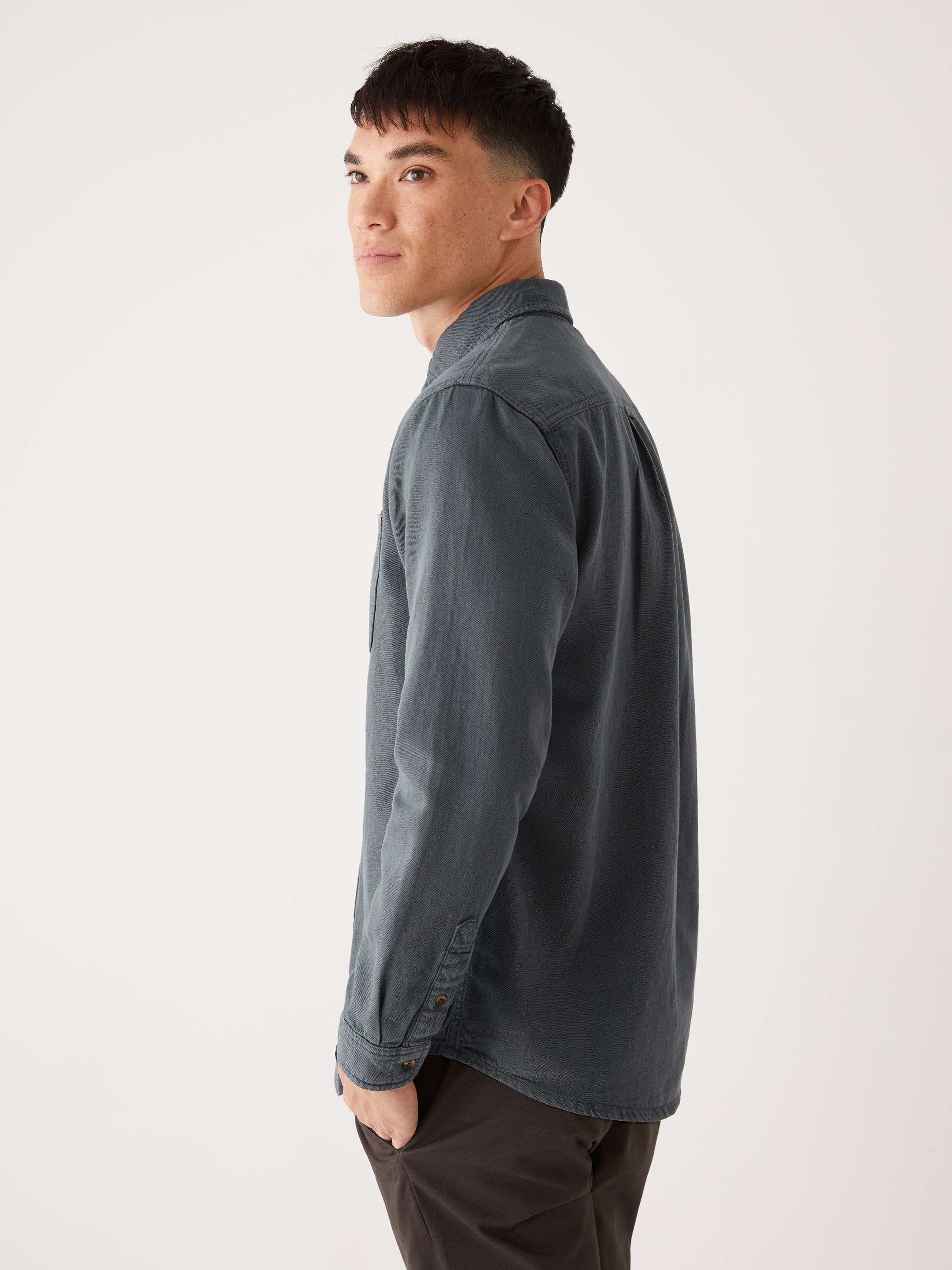 The Clark Denim Shirt in Stormy Blue sold by Frank & Oak product image thumbnail 4