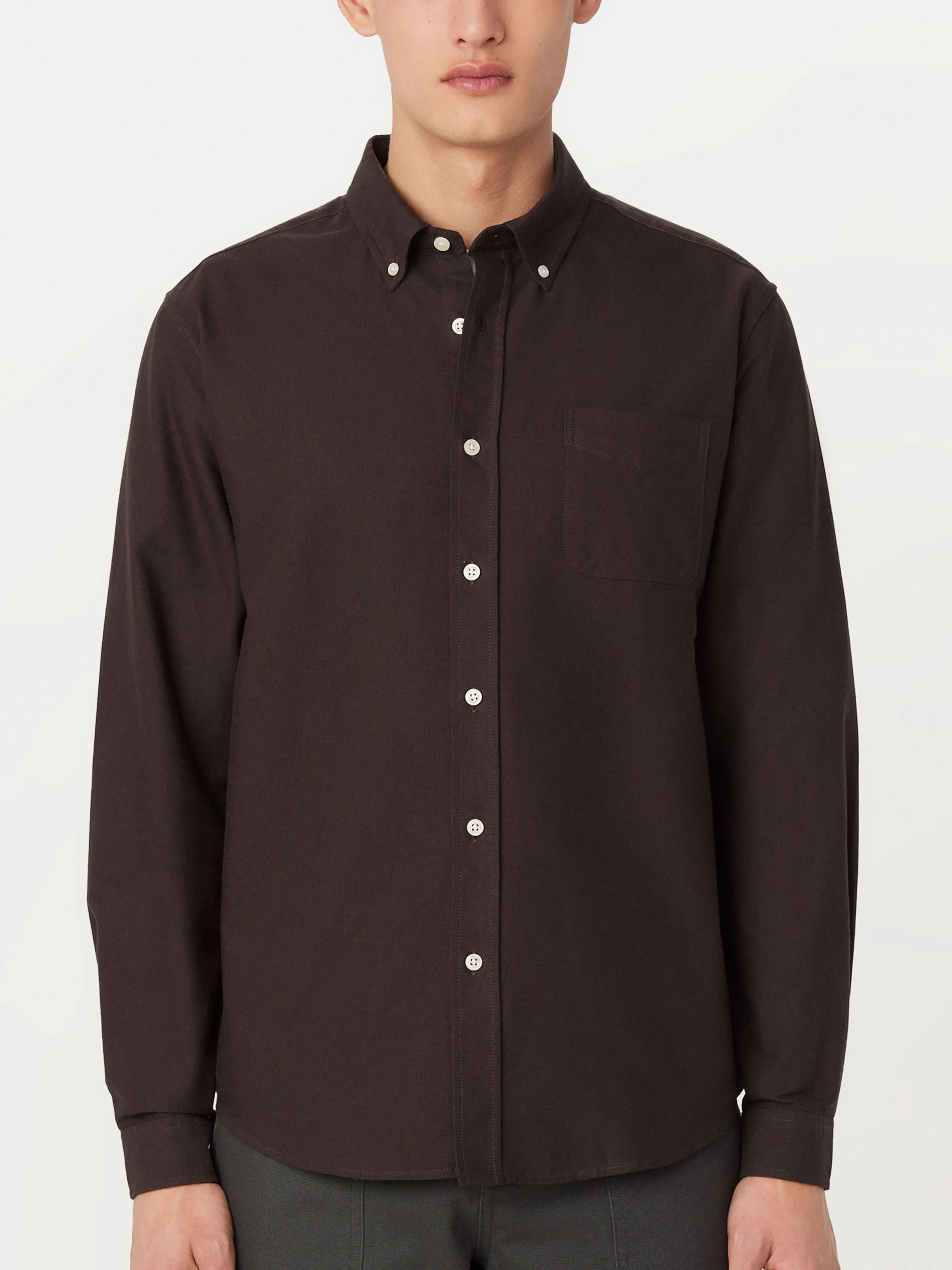 The Jasper Oxford Shirt in Dark Chocolate sold by Frank & Oak product image thumbnail 3