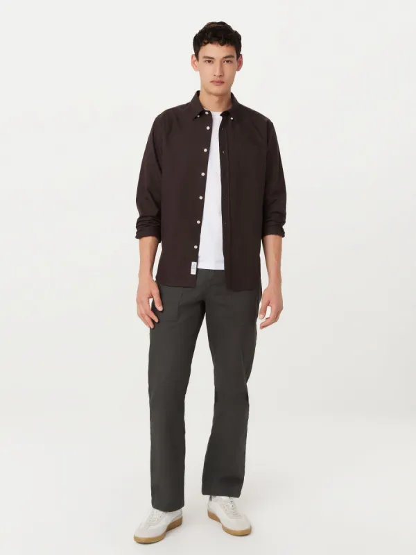The Jasper Oxford Shirt in Dark Chocolate sold by Frank & Oak