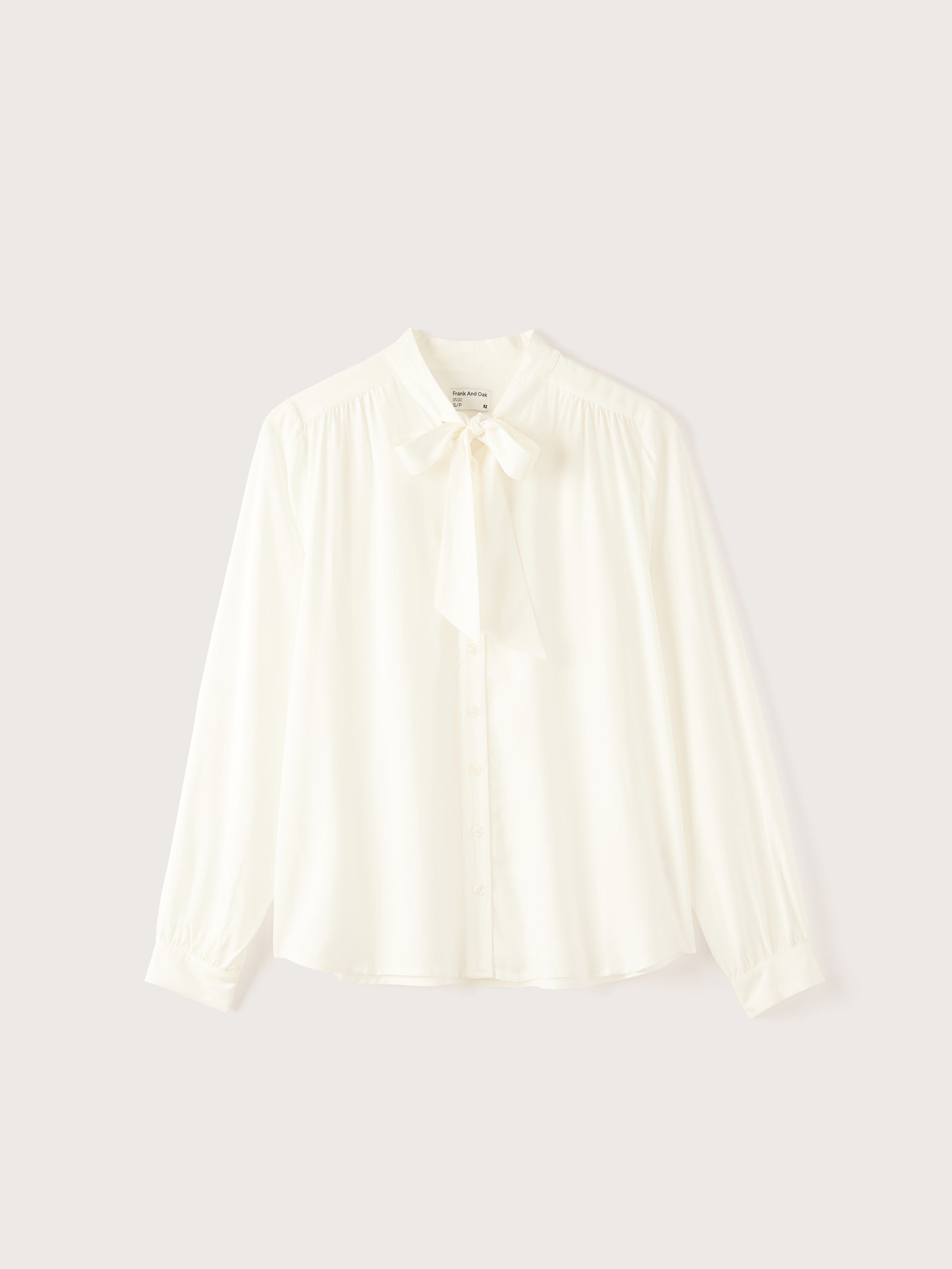 The Tie Neck Blouse in White sold by Frank & Oak product image thumbnail 4