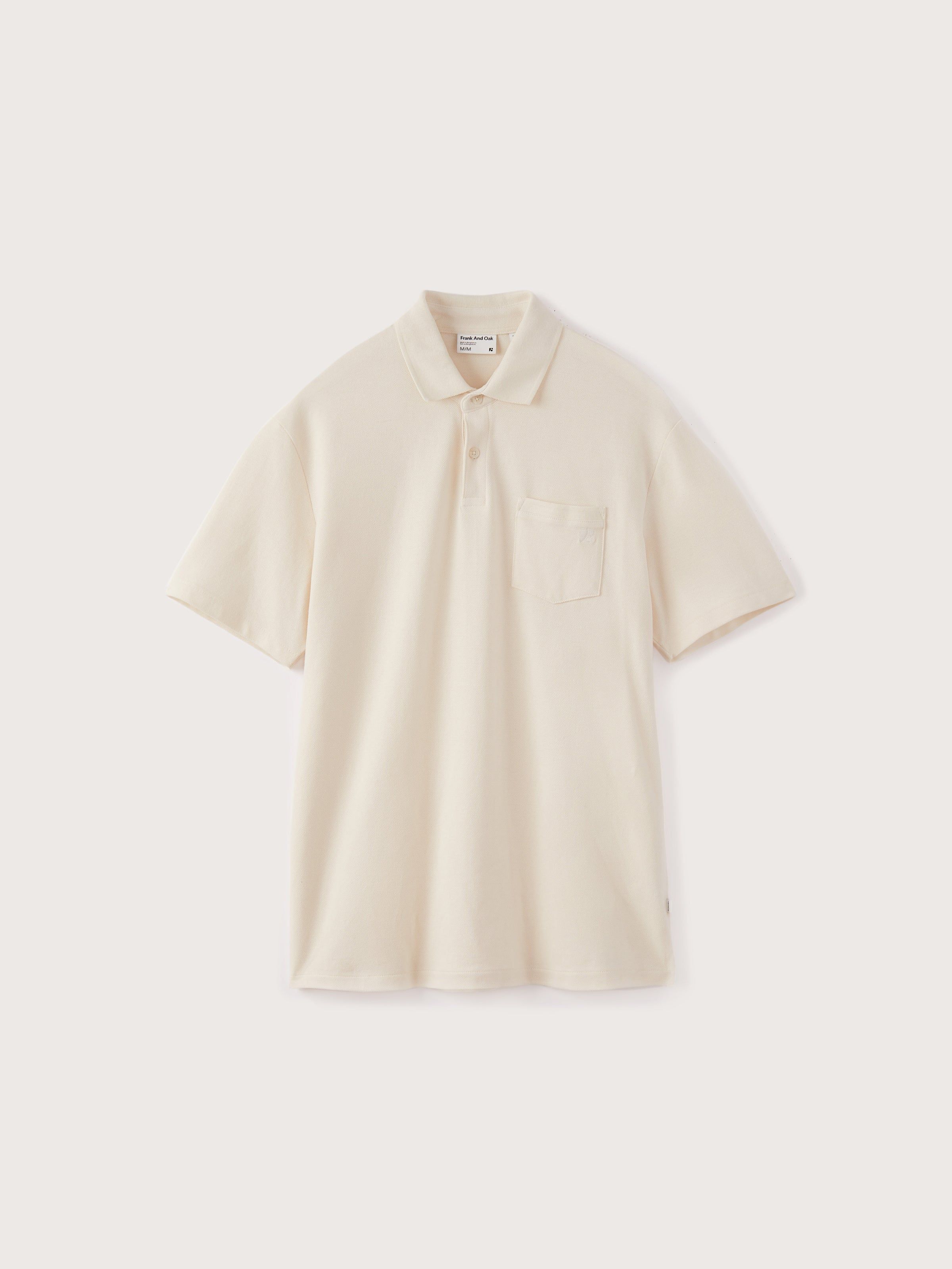 The Slim Fit Pique Polo Shirt in White sold by Frank & Oak product image thumbnail 5