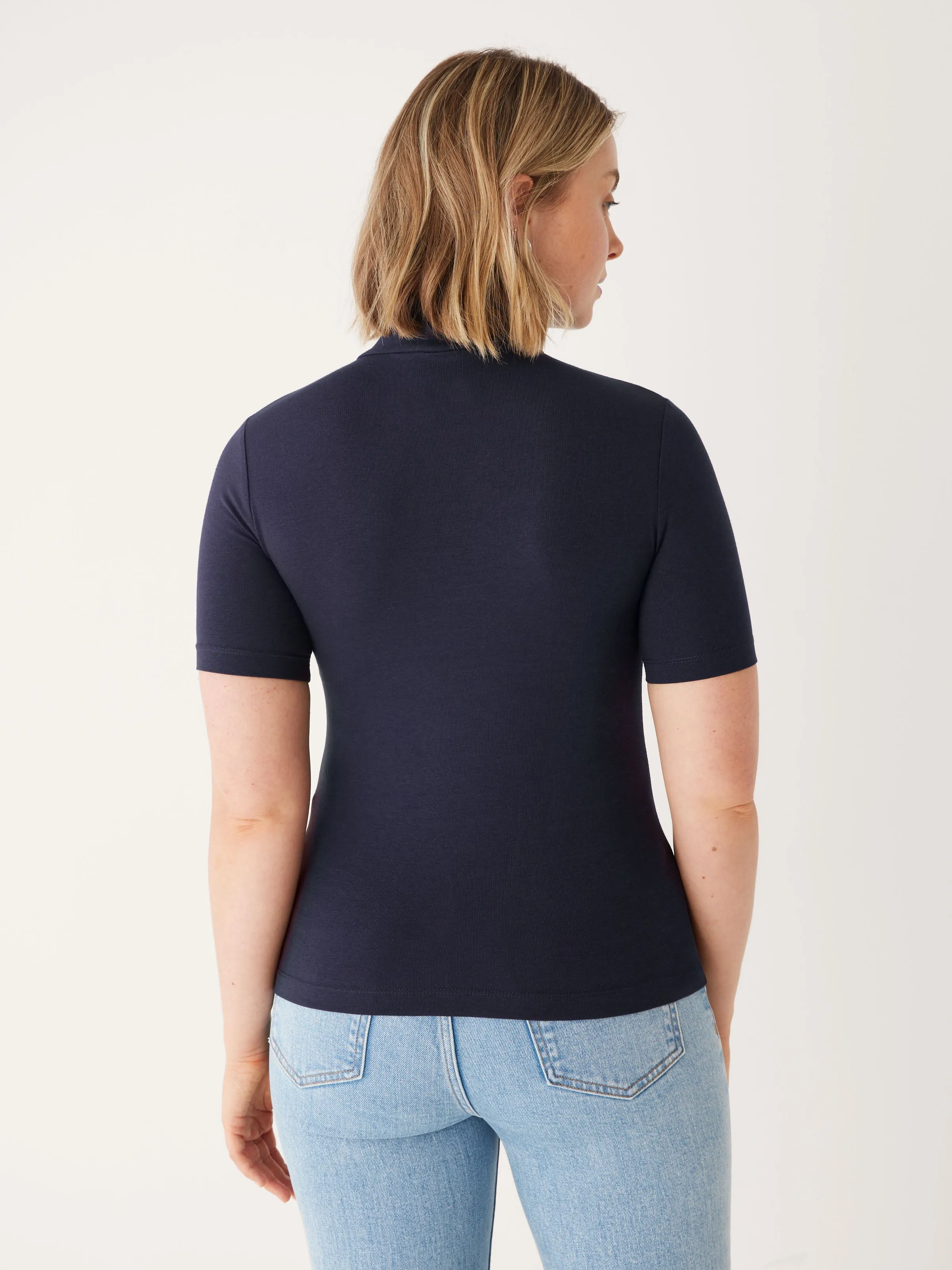 The Mid-Sleeve Mockneck in Dark Blue sold by Frank & Oak product image thumbnail 3