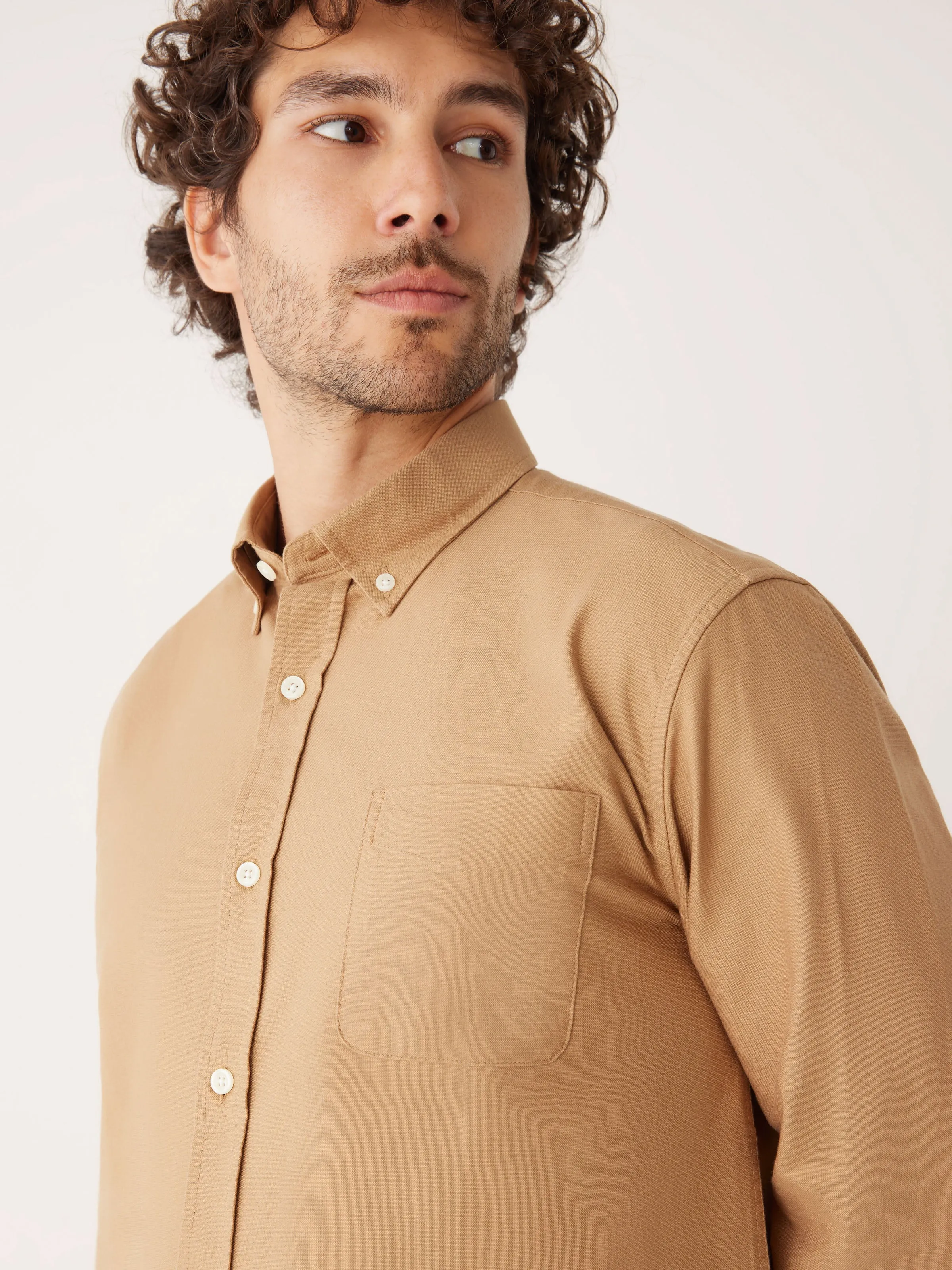 The Jasper Good Cotton Oxford Shirt in Camel sold by Frank & Oak product image thumbnail 4