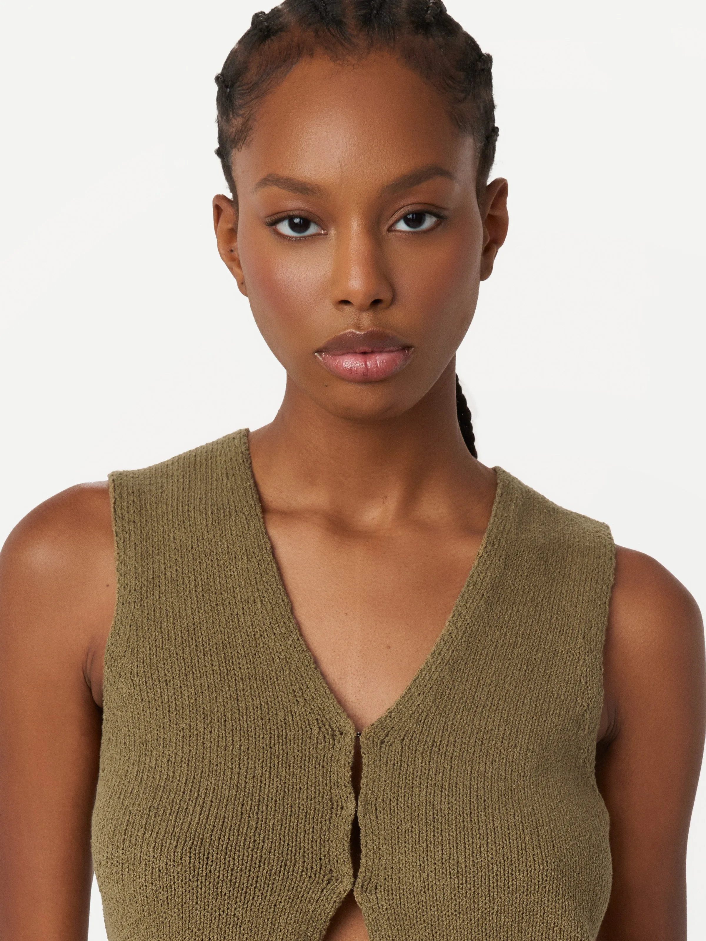 The Knit Sweater Vest in Brown Green sold by Frank & Oak product image thumbnail 2
