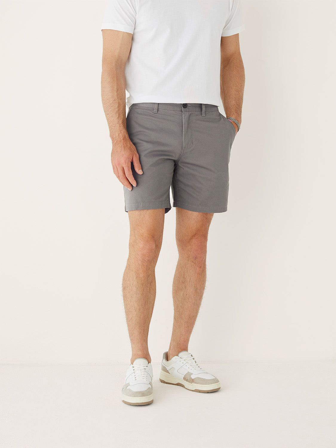 The Brunswick Chino Slim Fit 7in Short in Grey sold by Frank & Oak