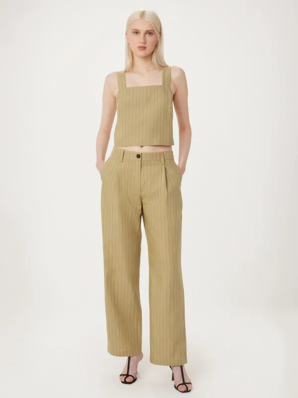 The Annie Straight Loose Pant in Cream Yellow sold by Frank & Oak