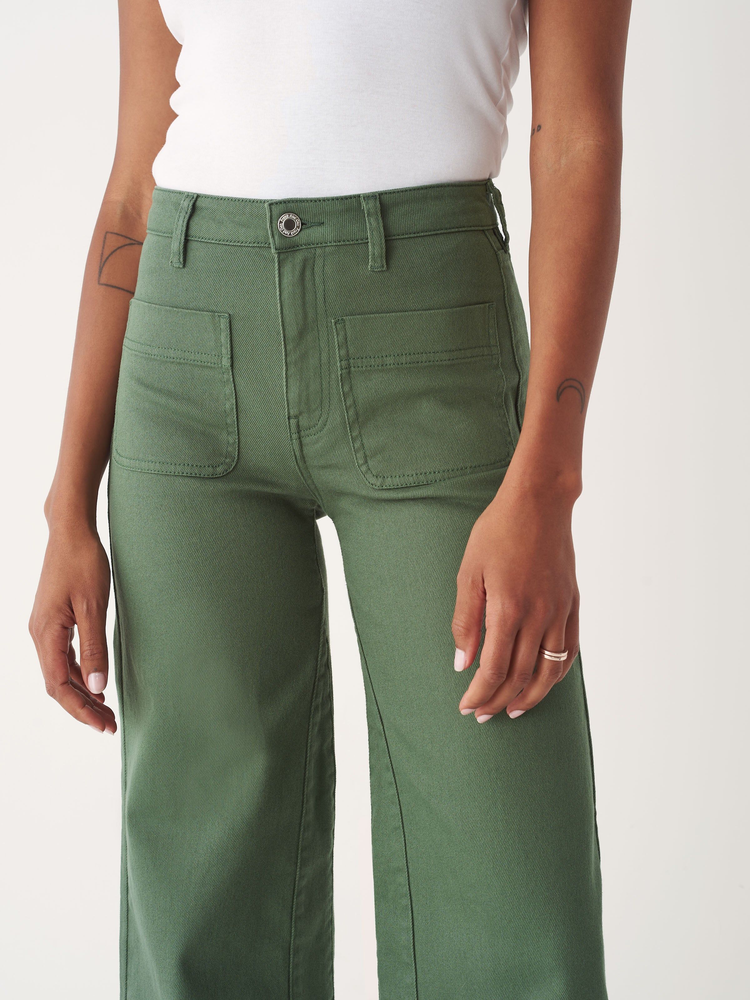 The Nina High Rise Pant in Green sold by Frank & Oak product image thumbnail 3