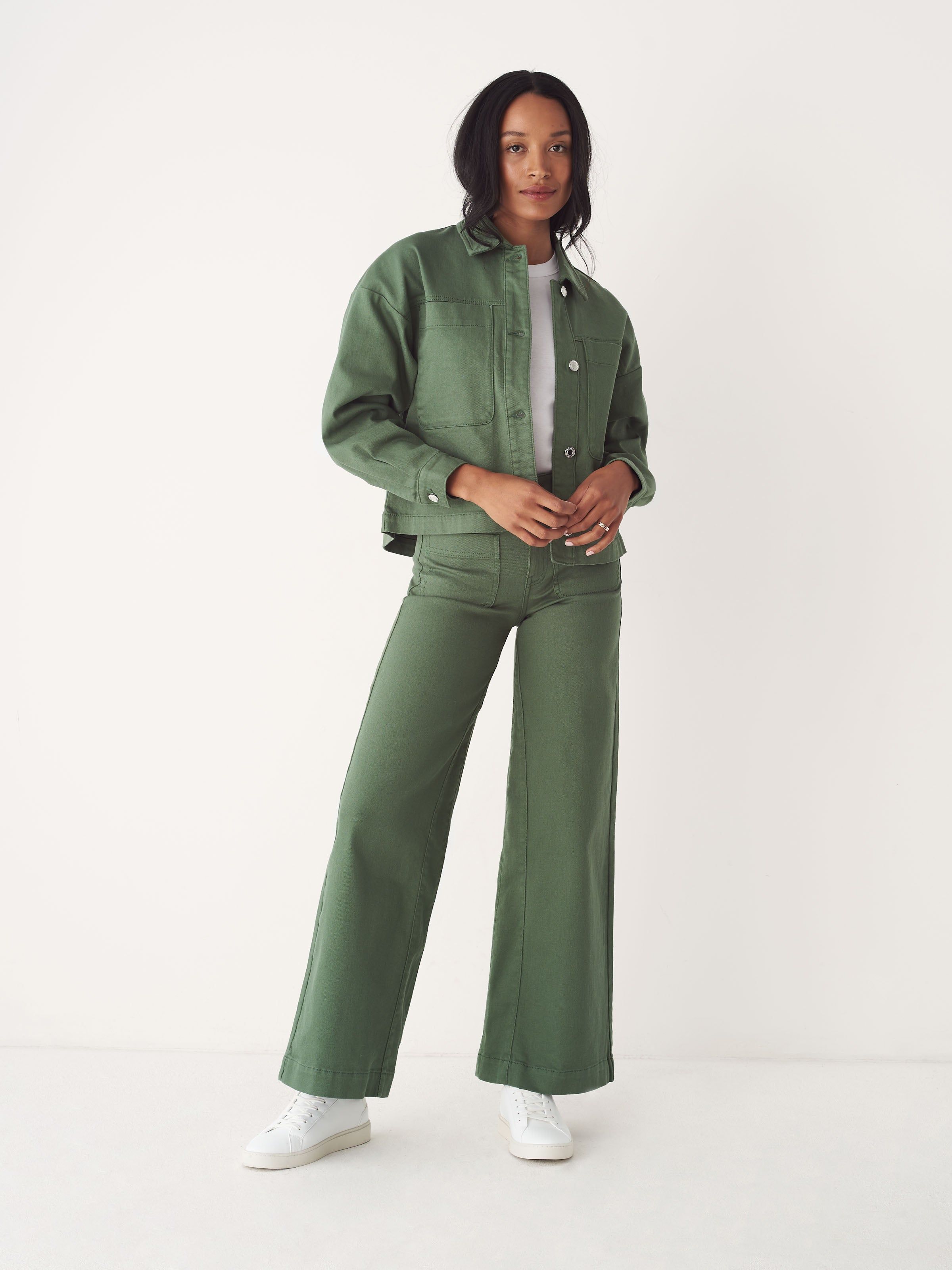 The Nina High Rise Pant in Green sold by Frank & Oak product image thumbnail 2