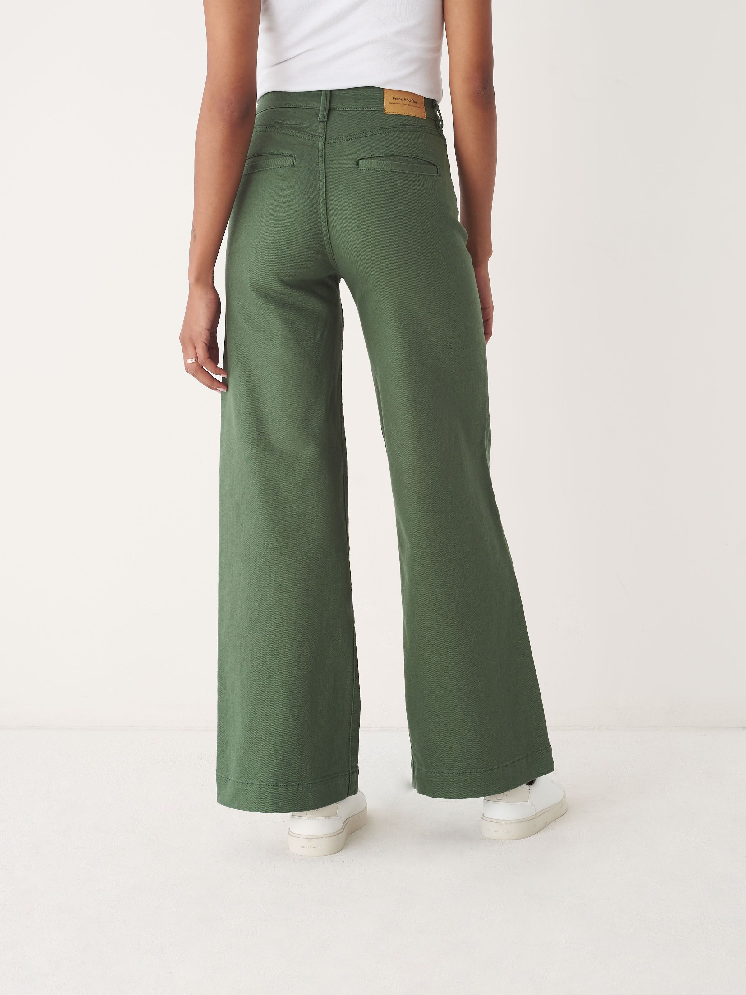 The Nina High Rise Pant in Green sold by Frank & Oak product image thumbnail 5
