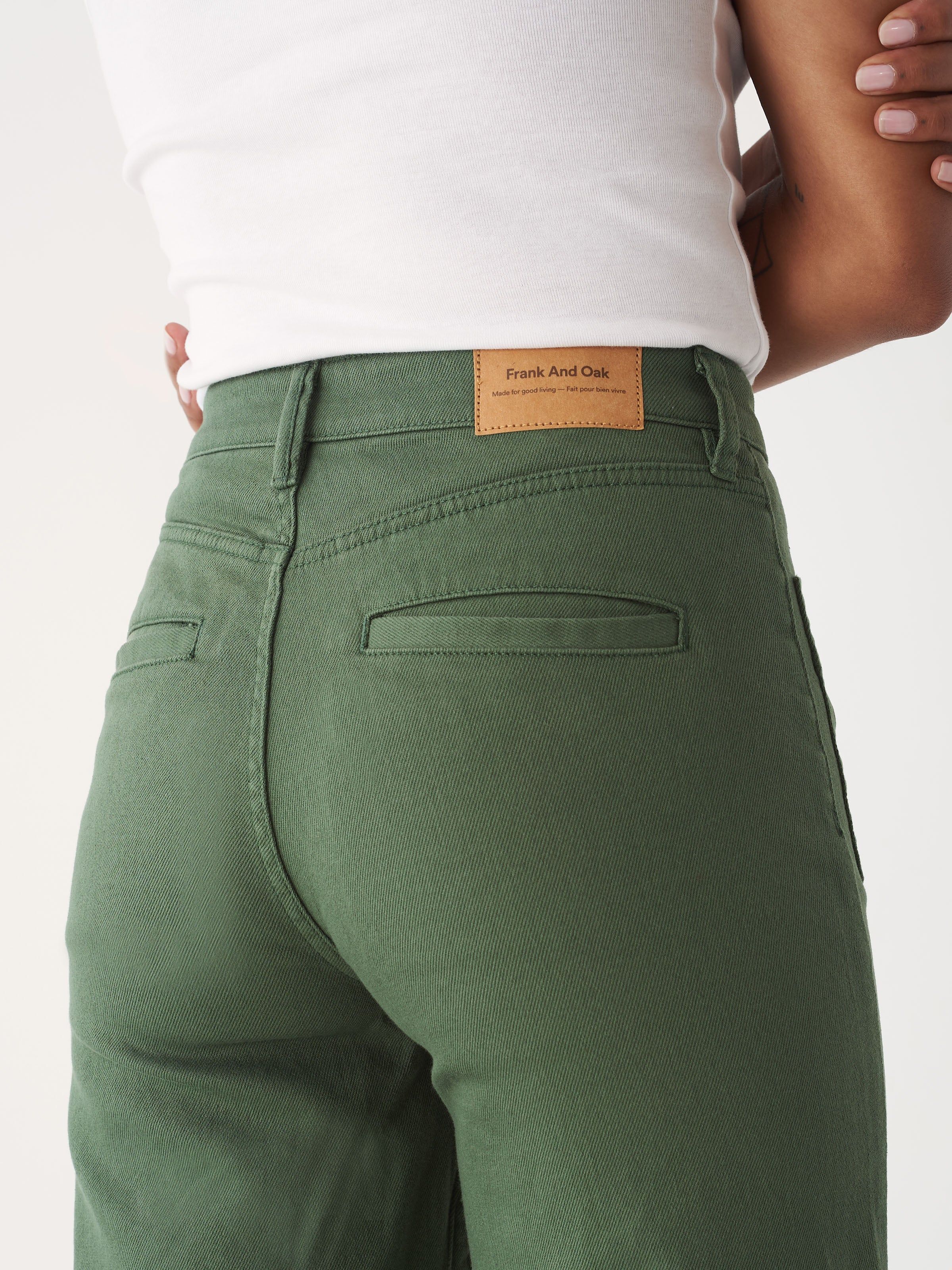 The Nina High Rise Pant in Green sold by Frank & Oak product image thumbnail 4