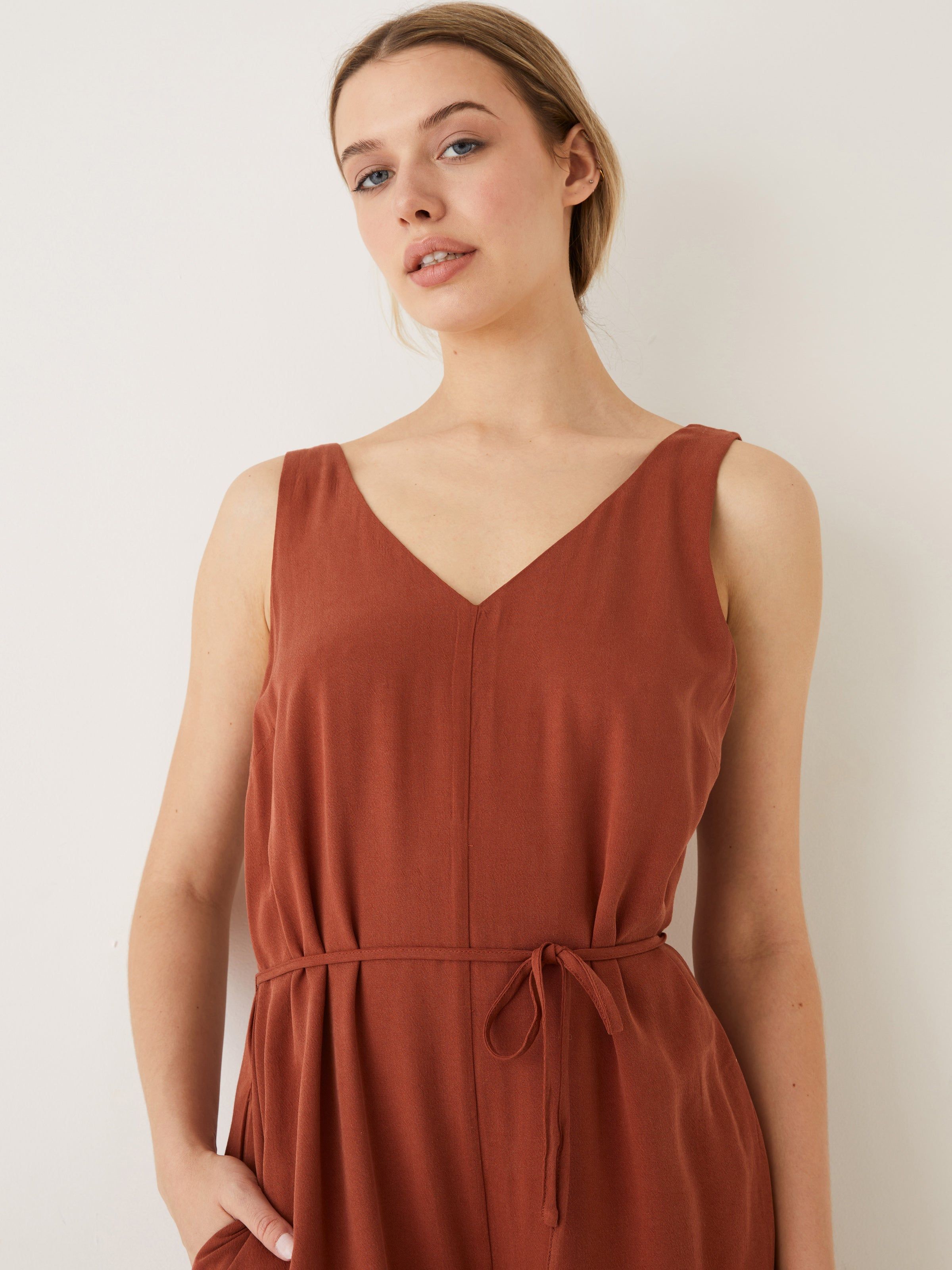 The Wide Leg Jumpsuit in Deep Orange sold by Frank & Oak product image thumbnail 3