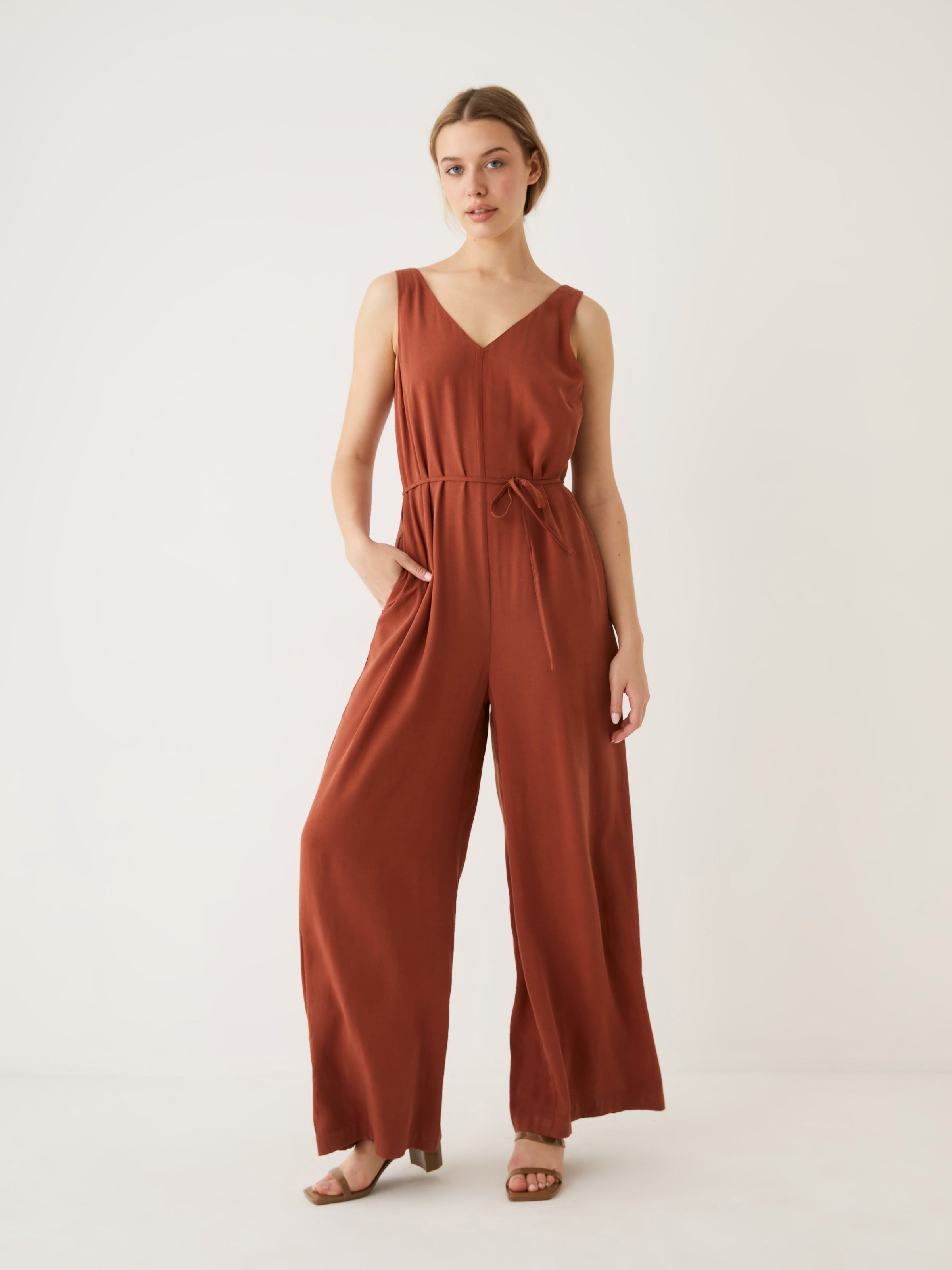 The Wide Leg Jumpsuit in Deep Orange sold by Frank & Oak product image thumbnail 4