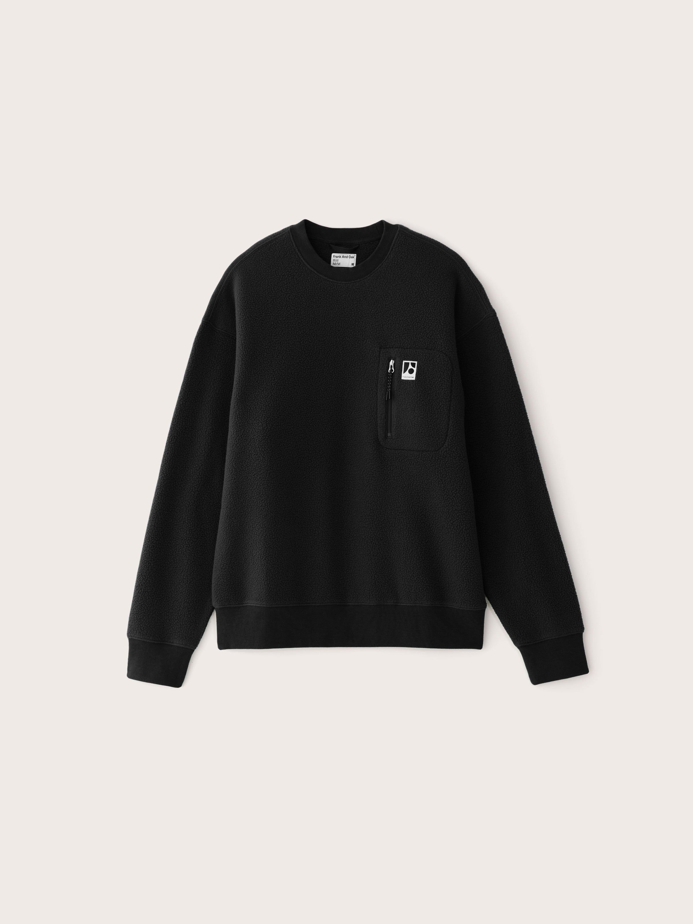 The Explorer Polar Fleece Crewneck in Black sold by Frank & Oak product image thumbnail 5