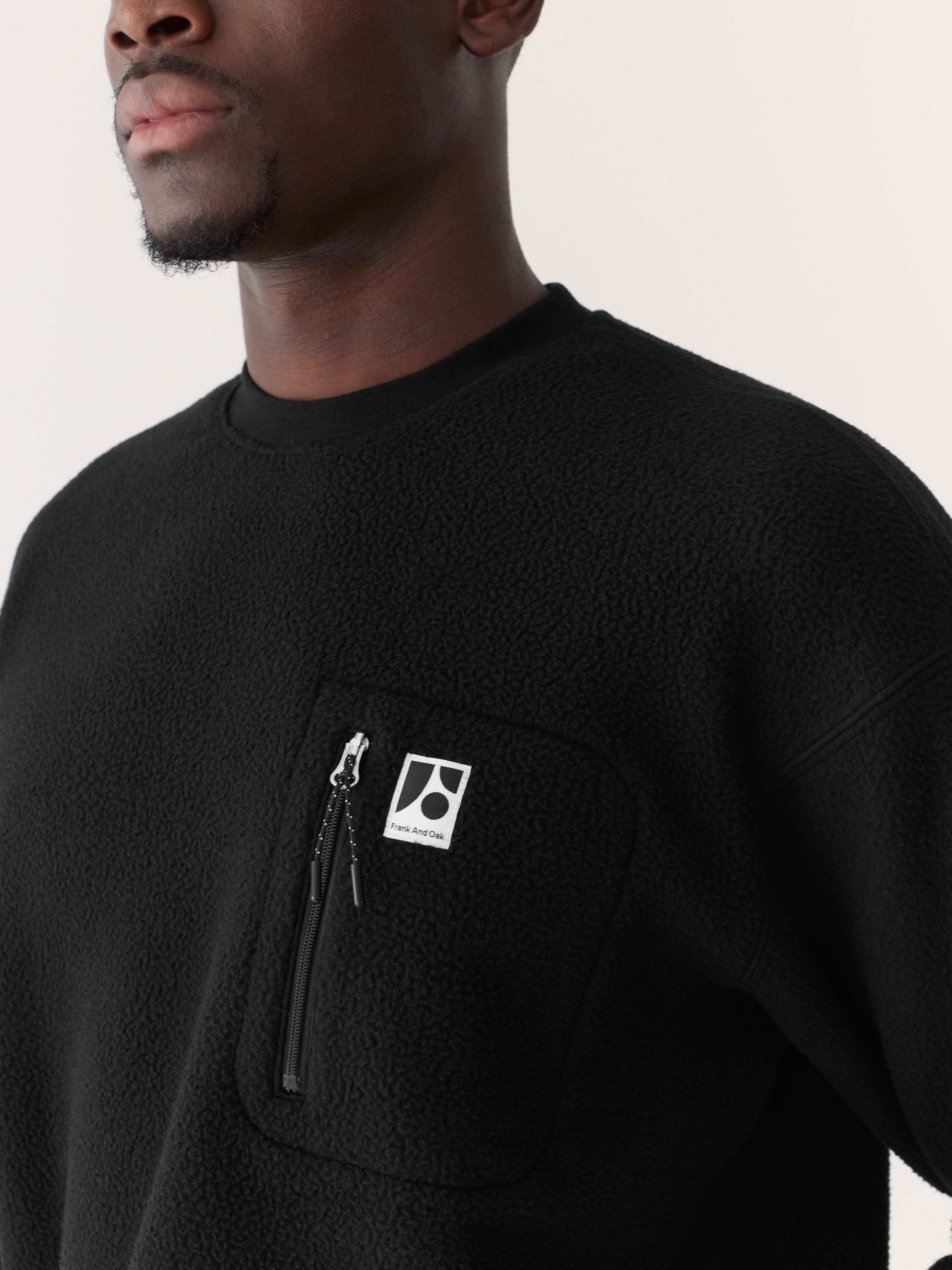 The Explorer Polar Fleece Crewneck in Black sold by Frank & Oak product image thumbnail 2