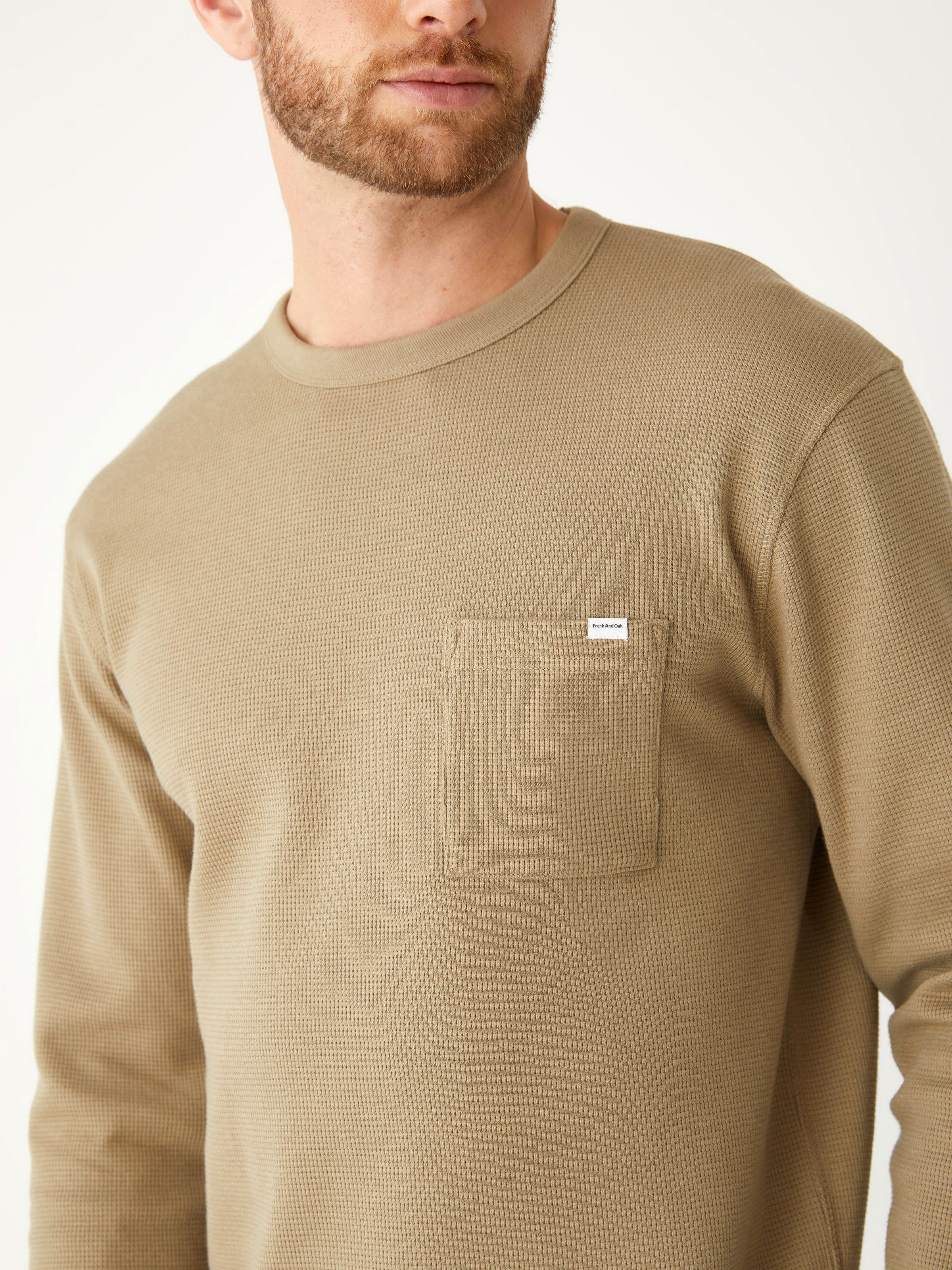 The Relaxed Waffle T-Shirt in Khaki sold by Frank & Oak product image thumbnail 2