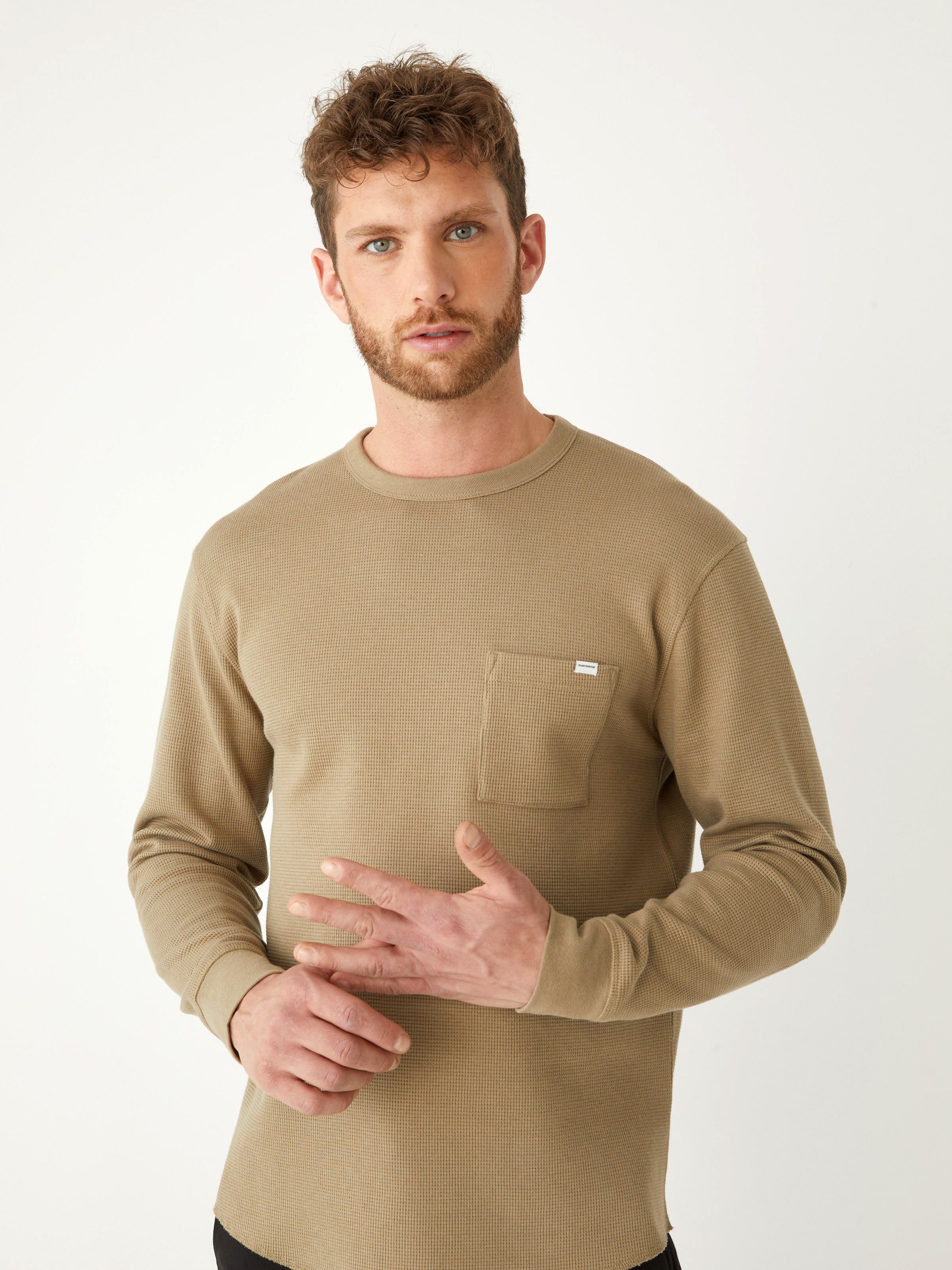 The Relaxed Waffle T-Shirt in Khaki sold by Frank & Oak product image thumbnail 3