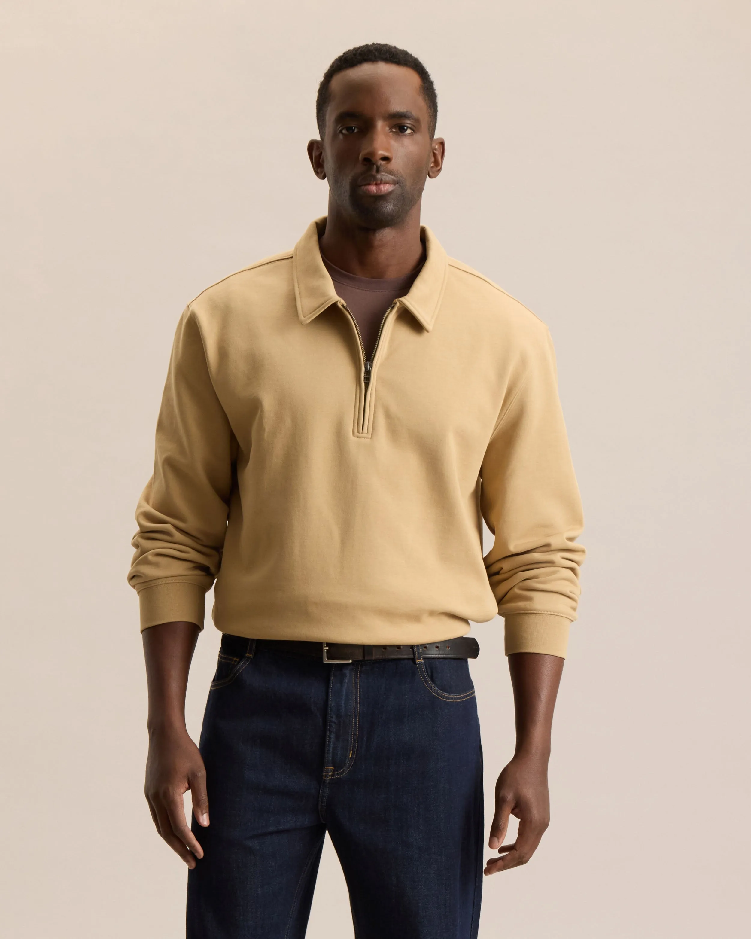 ESSENTIAL QUARTER ZIP SWEATSHIRT sold by Frank & Oak