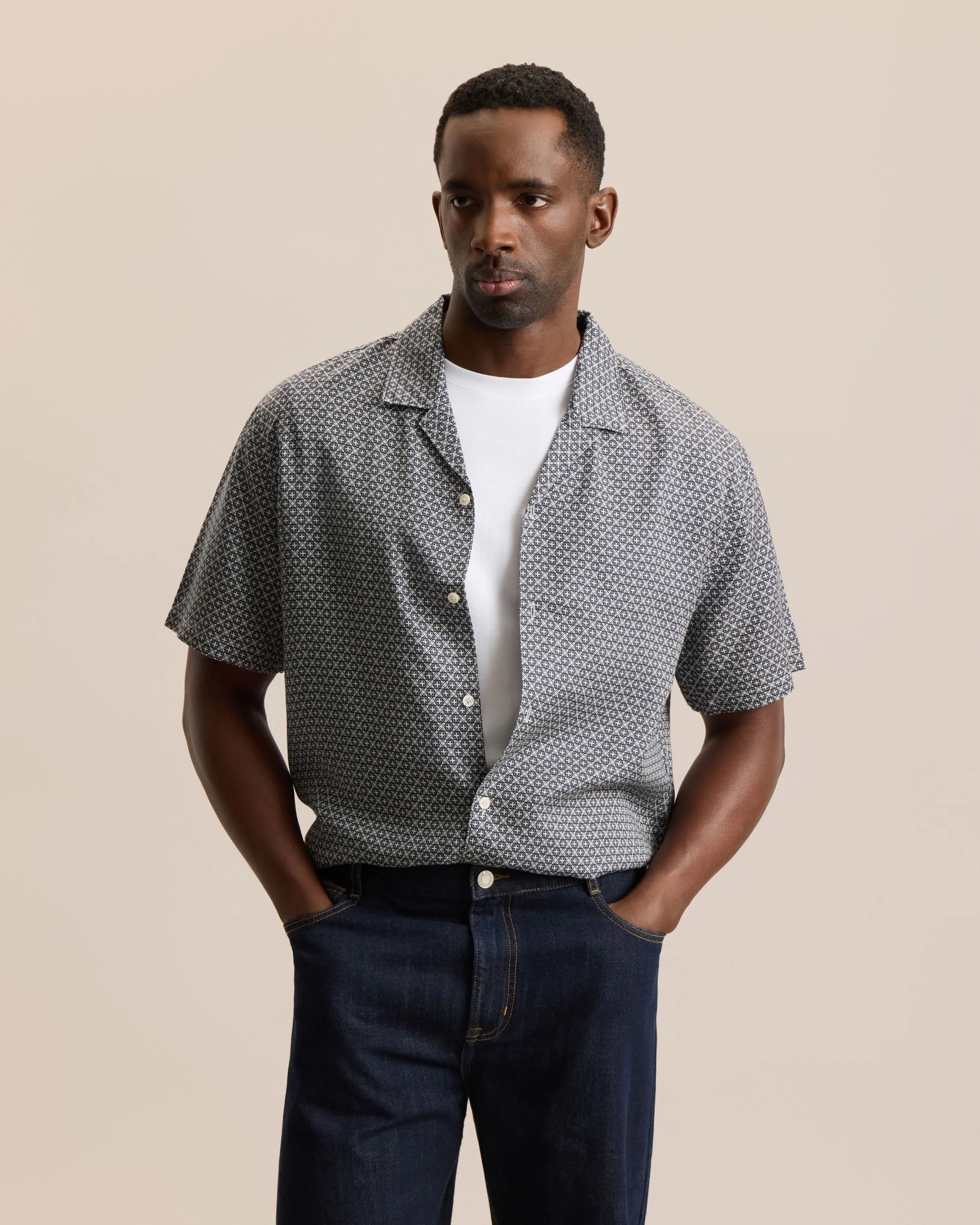 PRINTED TENCEL™ LYOCELL RESORT SHIRT sold by Frank & Oak