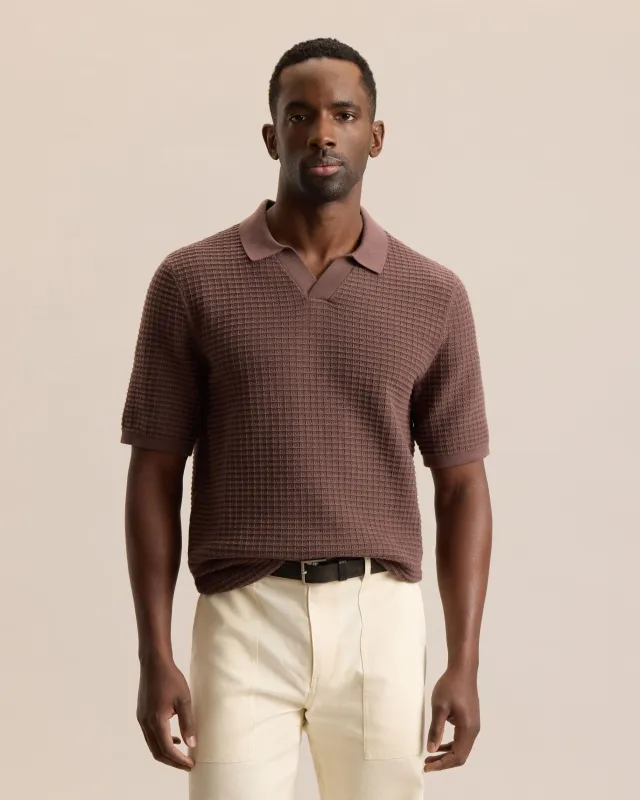 JOHNNY COLLAR WAFFLE KNIT made by Frank & Oak