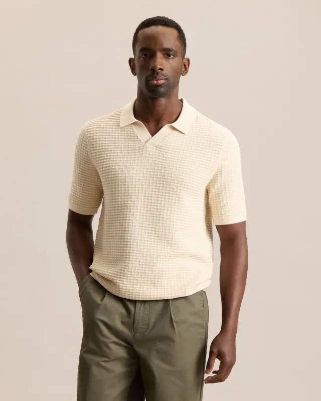 JOHNNY COLLAR WAFFLE KNIT made by Frank & Oak