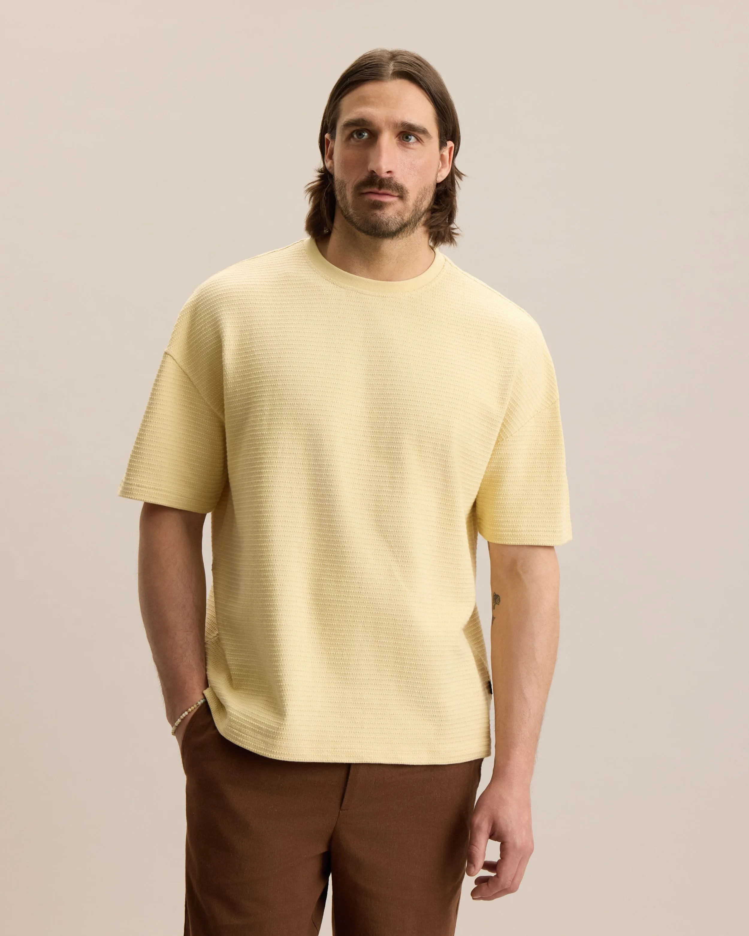 BOXY TEXTURED KNIT TEE sold by Frank & Oak