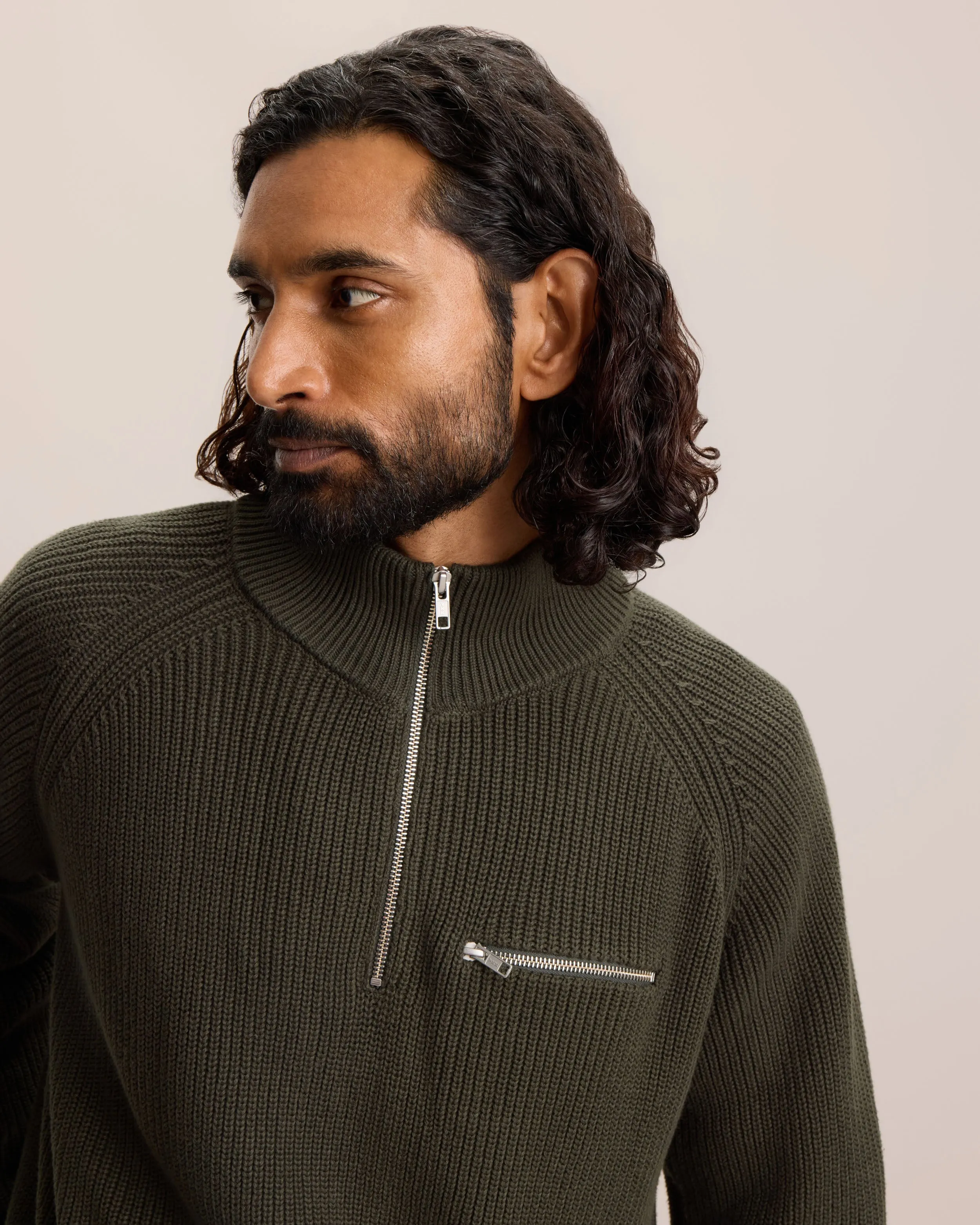 ESSENTIAL QUARTER-ZIP SWEATER sold by Frank & Oak product image thumbnail 4