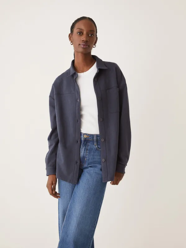 The French Terry Overshirt in Night Blue sold by Frank & Oak