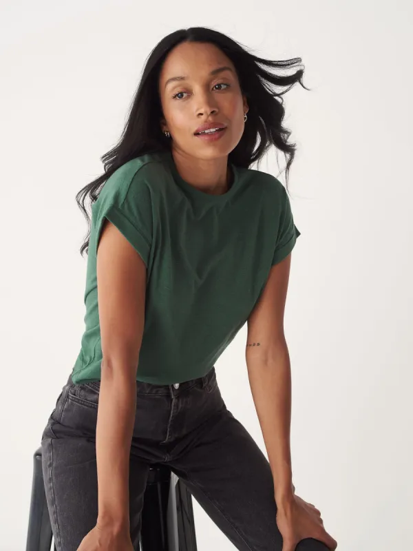 The Supersoft Hemp T-Shirt in Dark Green sold by Frank & Oak