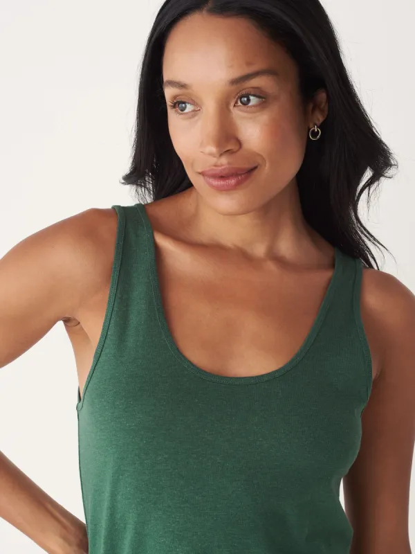 The U-Neck Tank Top in Dark Green sold by Frank & Oak