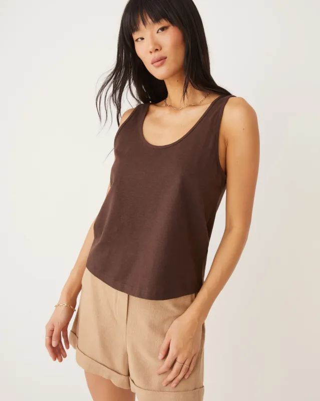 The U-Neck Tank Top in Dark Brown sold by Frank & Oak