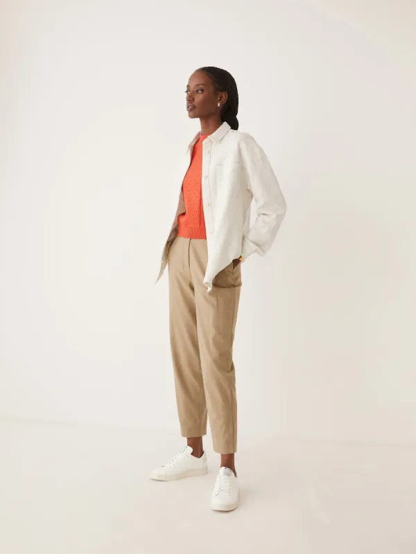 The French Terry Overshirt in White sold by Frank & Oak